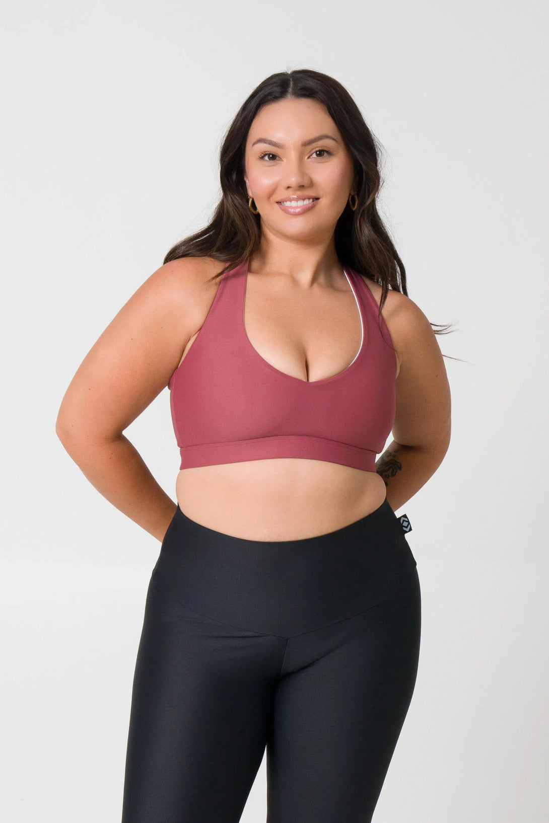 Performance Deep V Crop - Blush-Activewear-Exoticathletica