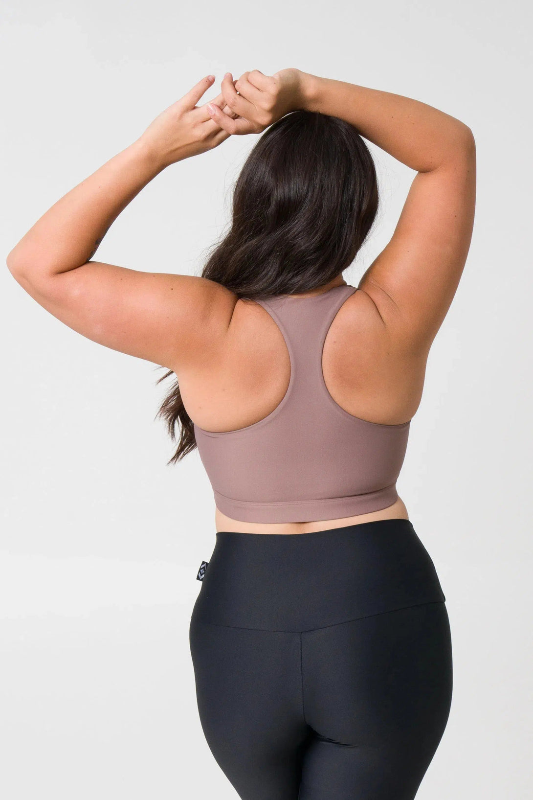 Performance Deep V Crop - Mocha-Activewear-Exoticathletica