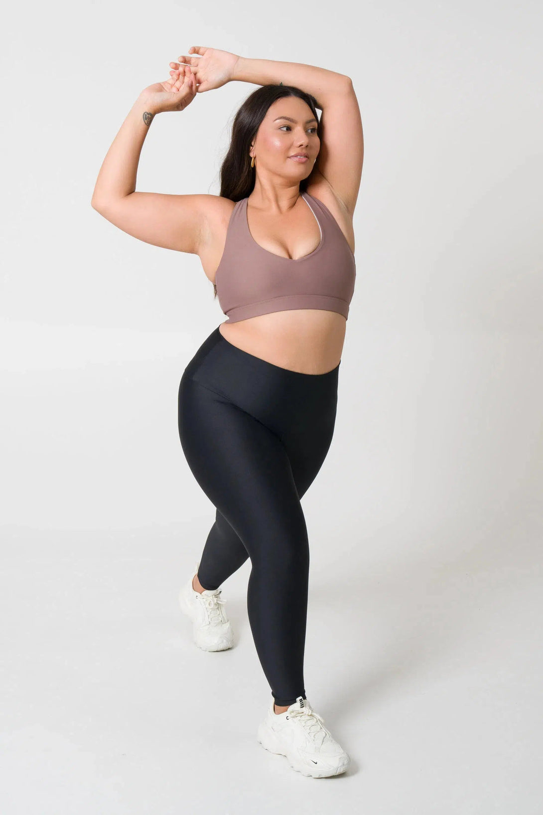 Performance Deep V Crop - Mocha-Activewear-Exoticathletica