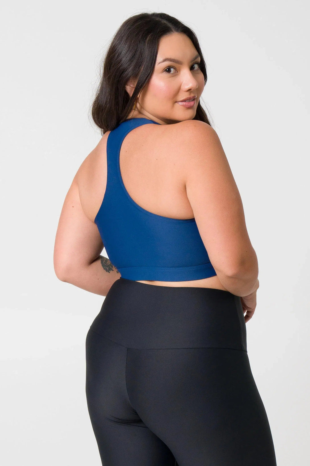 Performance Deep V Crop - Navy-Activewear-Exoticathletica