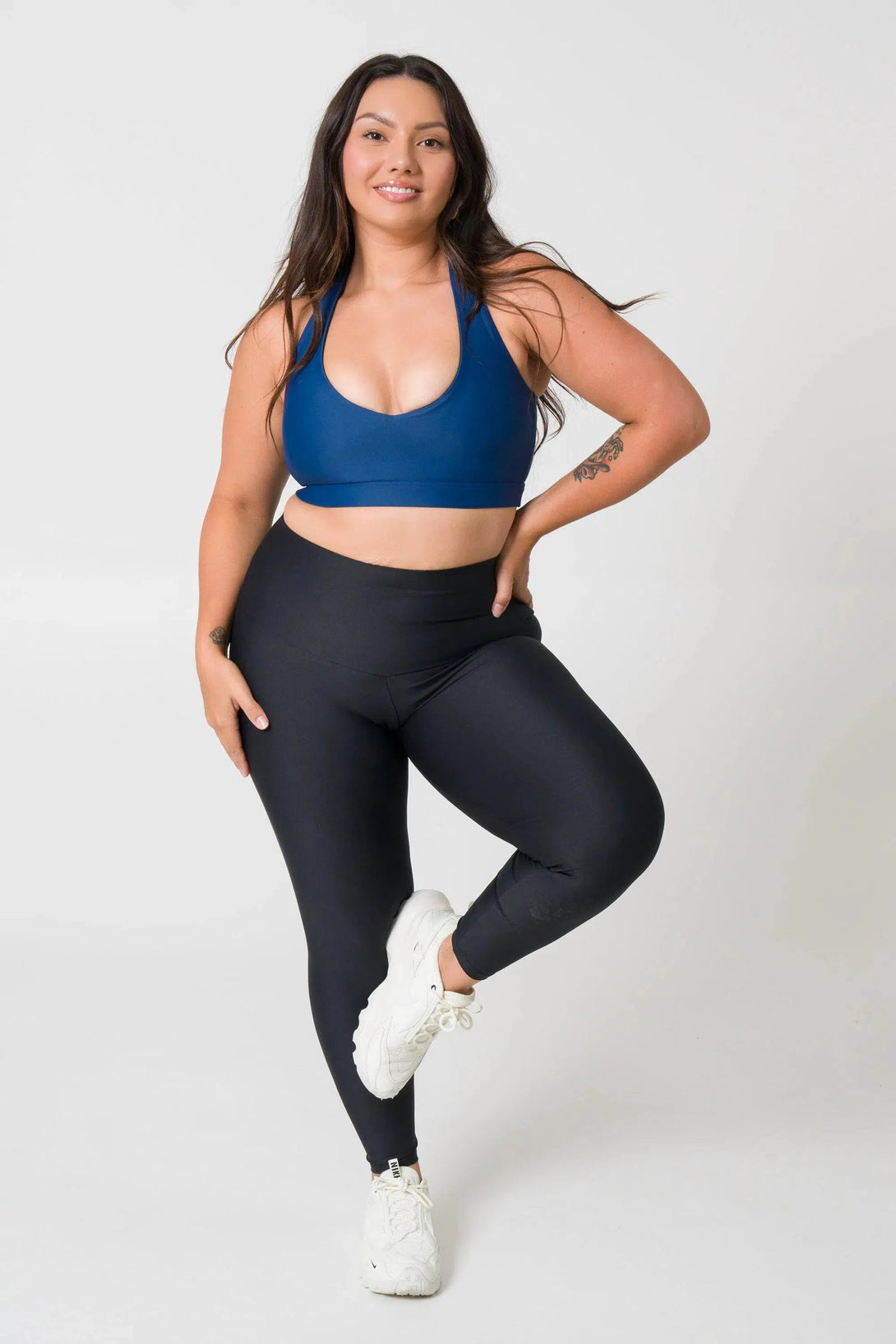 Performance Deep V Crop - Navy-Activewear-Exoticathletica