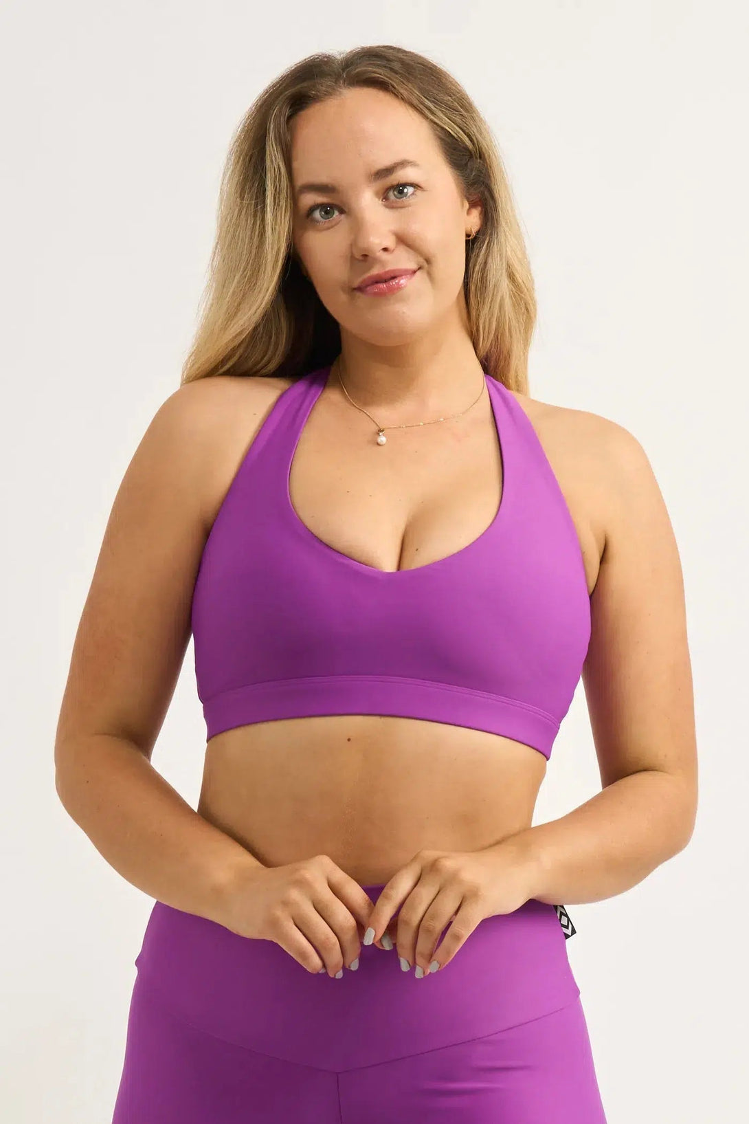 Performance Deep V Crop - Purple-Activewear-Exoticathletica