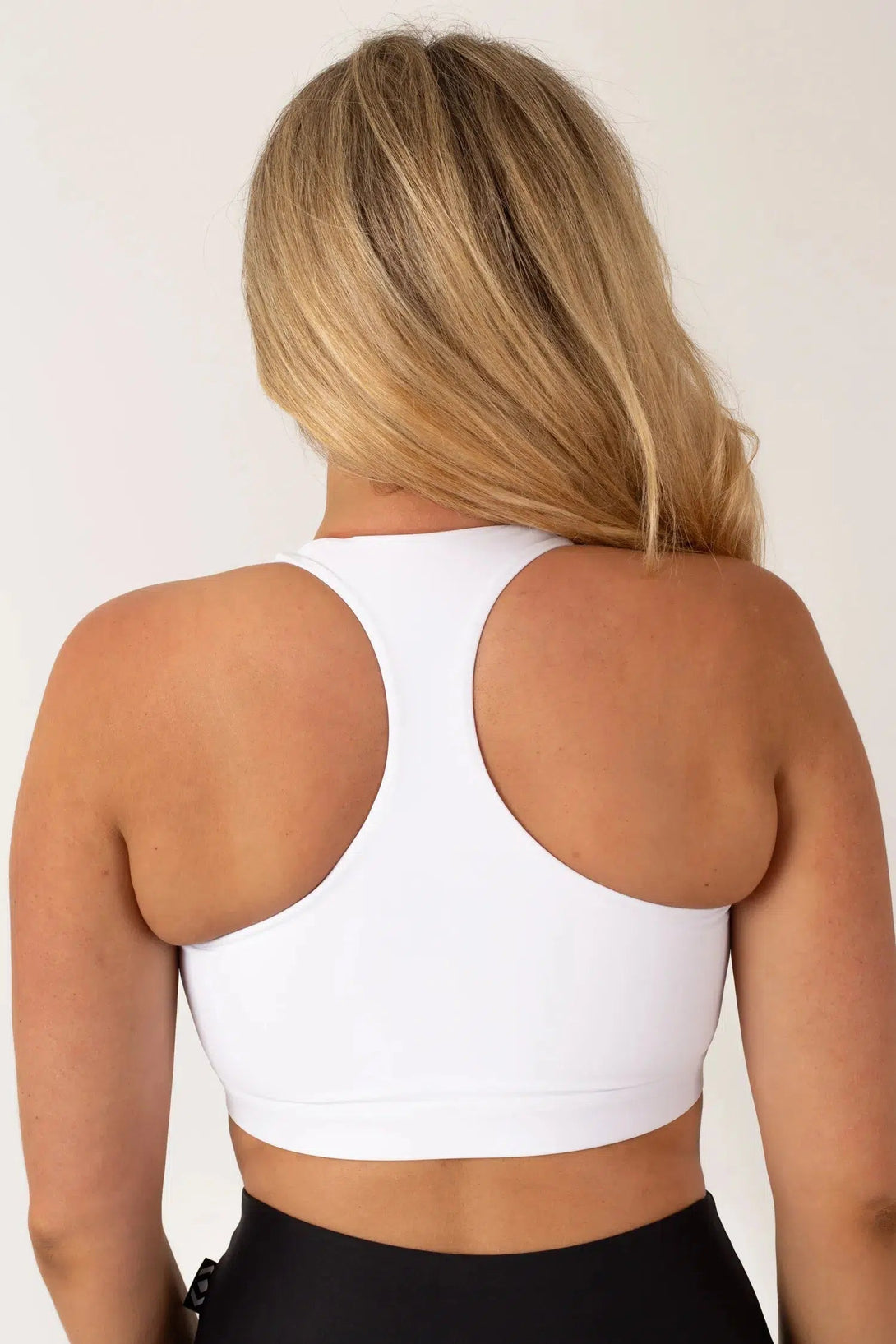 Performance Deep V Crop - White-Activewear-Exoticathletica