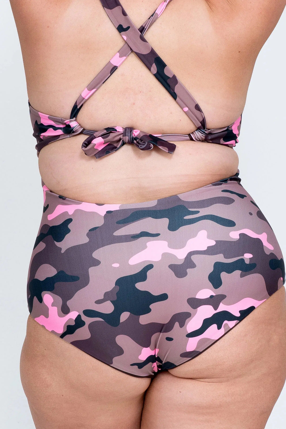 Performance Deep V One Piece W/ Extra Coverage Bottoms - Camo Crush Pink-Activewear-Exoticathletica