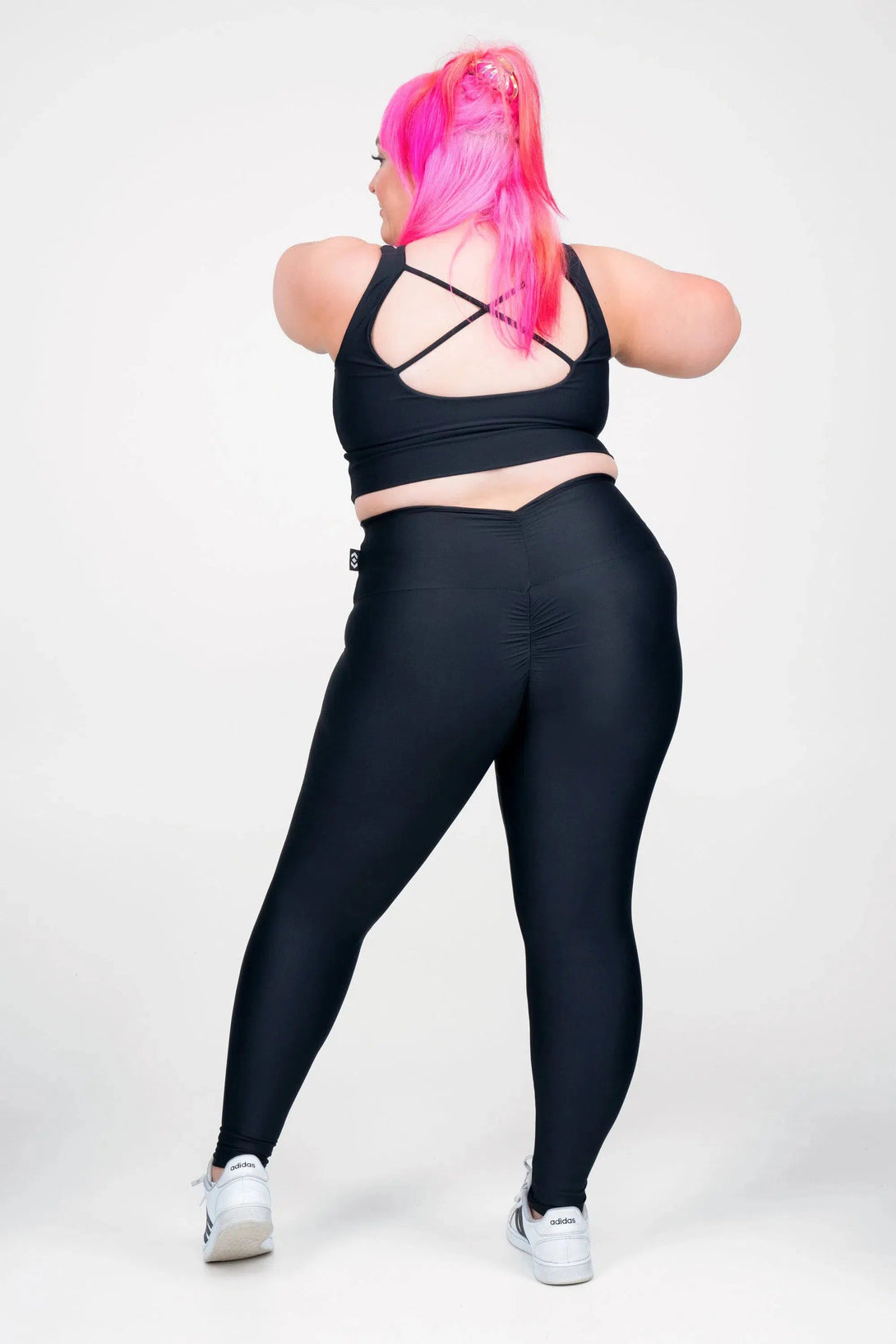 Performance Double Booty Scrunch High Waisted Leggings - Black-Activewear-Exoticathletica