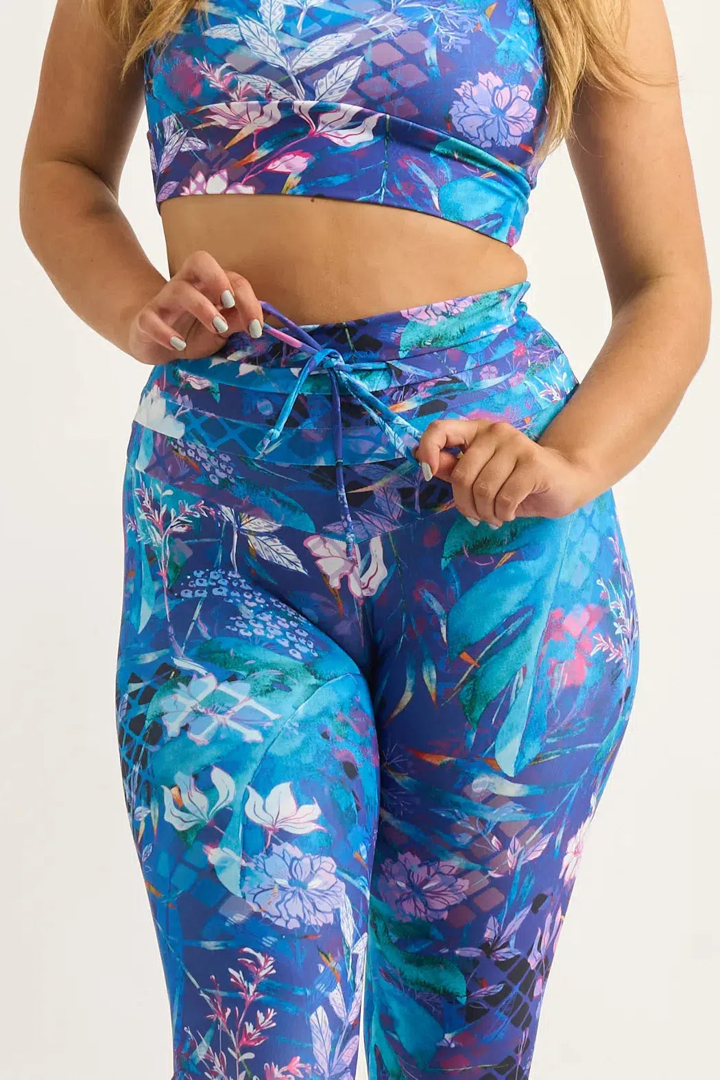 Performance Drawstring High Waisted Leggings - Mermaid Mafia-1000008626-Activewear-Exoticathletica