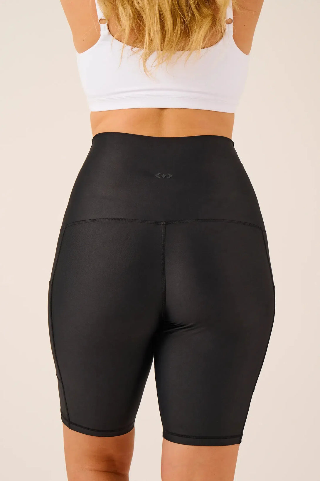 Performance Extra High Waist Panel Pocket Long Short - Black-Activewear-Exoticathletica