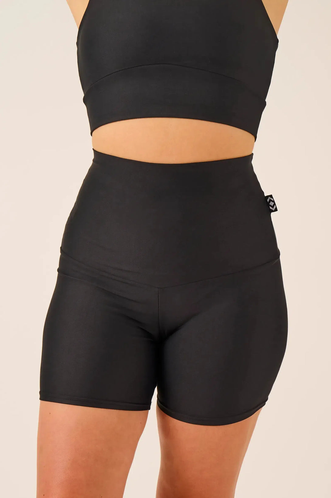 Performance Extra High Waisted Booty Shorts - Black-Activewear-Exoticathletica