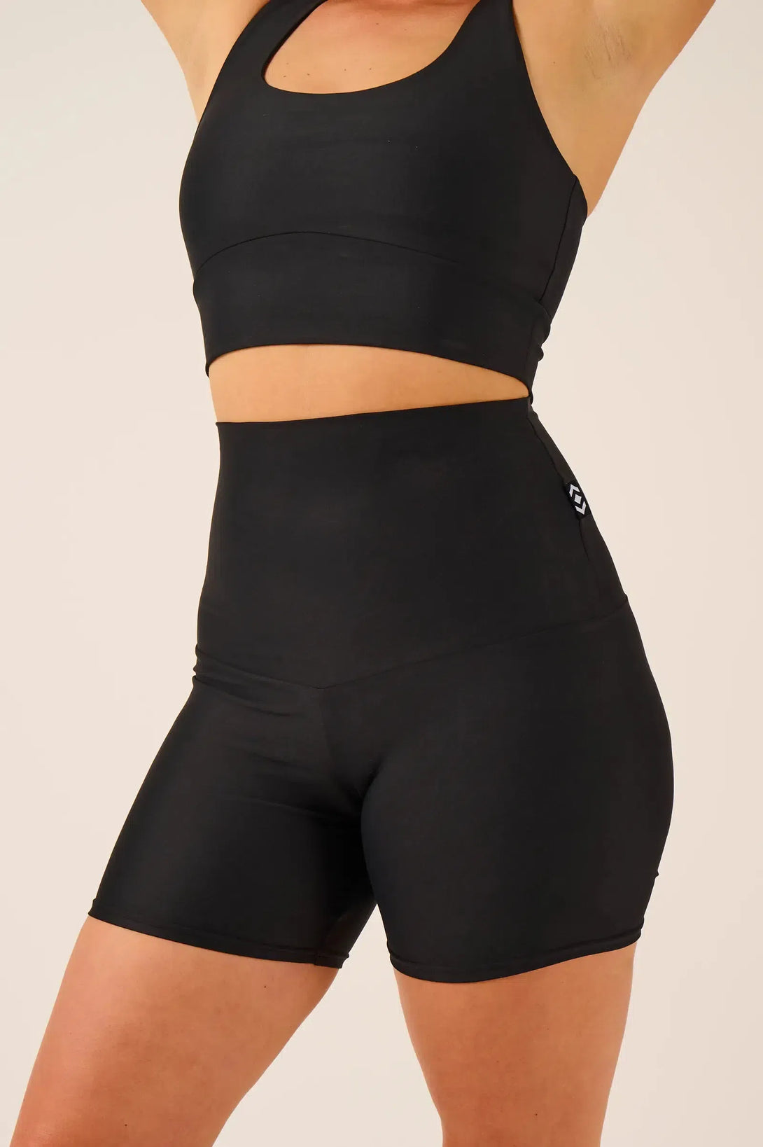 Performance Extra High Waisted Booty Shorts - Black-Activewear-Exoticathletica