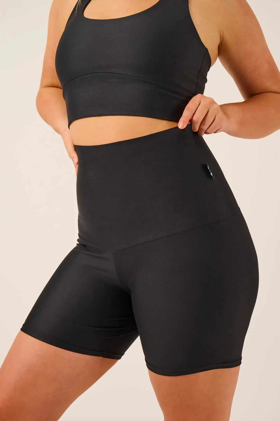 Performance Extra High Waisted Booty Shorts - Black-Activewear-Exoticathletica