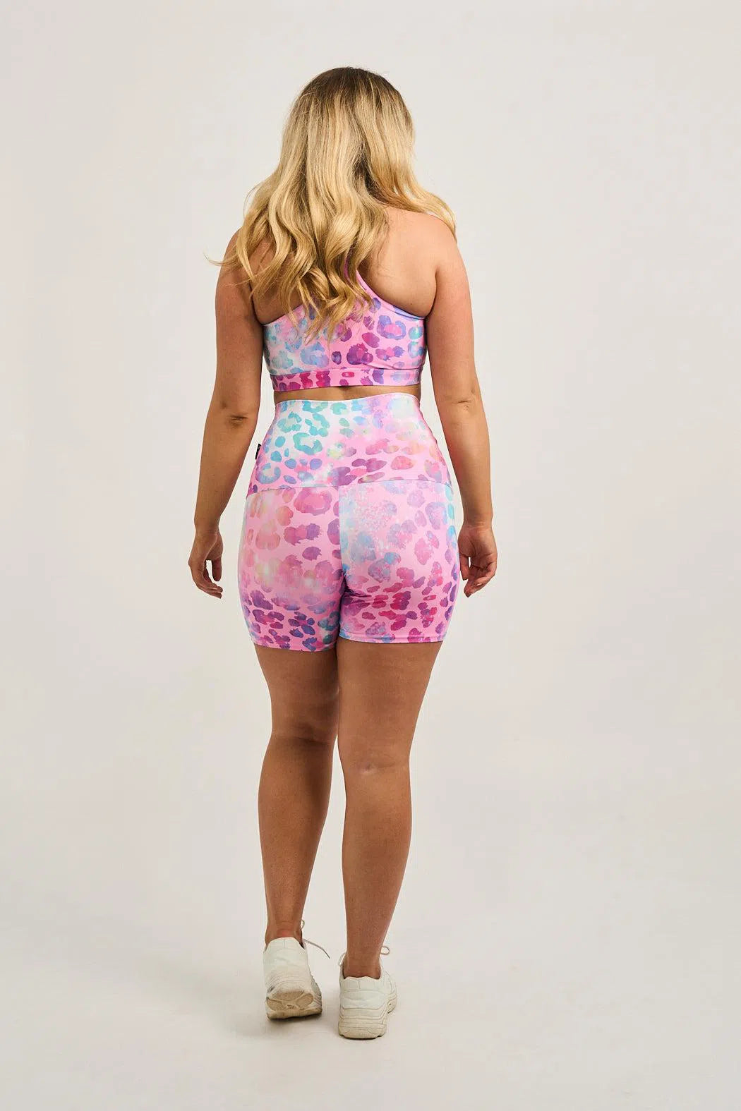 Performance Extra High Waisted Booty Shorts - Rainbow Jag-Activewear-Exoticathletica