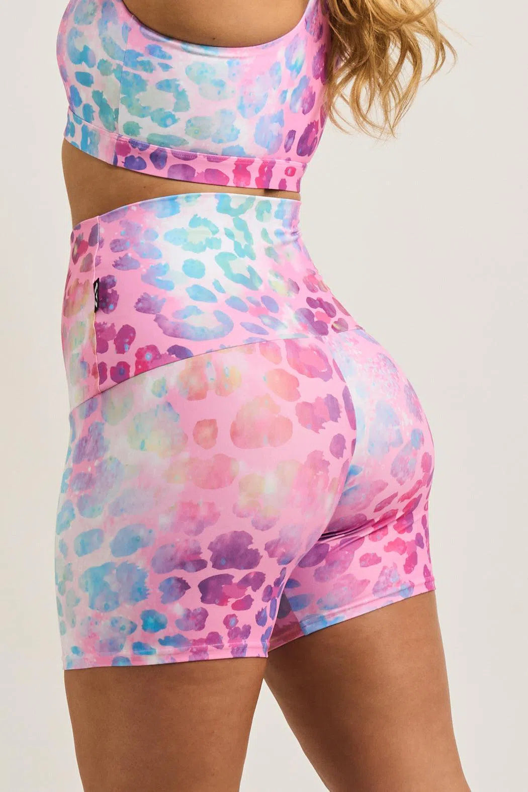 Performance Extra High Waisted Booty Shorts - Rainbow Jag-Activewear-Exoticathletica