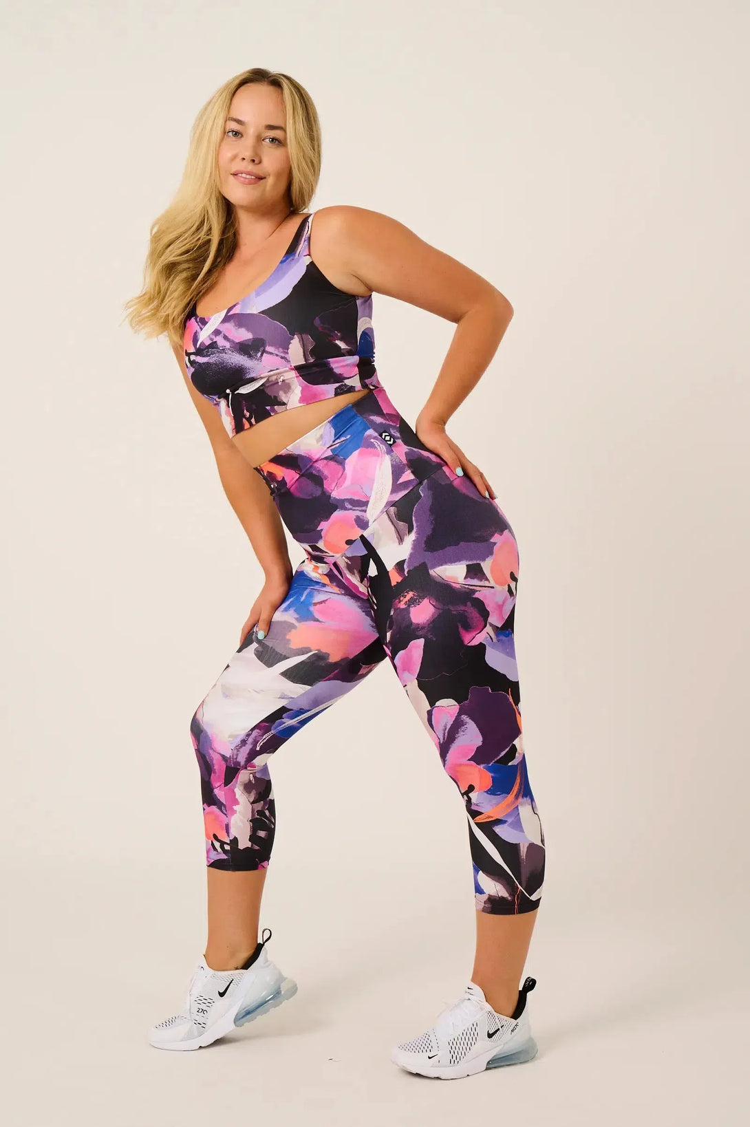 Performance Extra High Waisted Capri Legging - Calypso Nights-Activewear-Exoticathletica