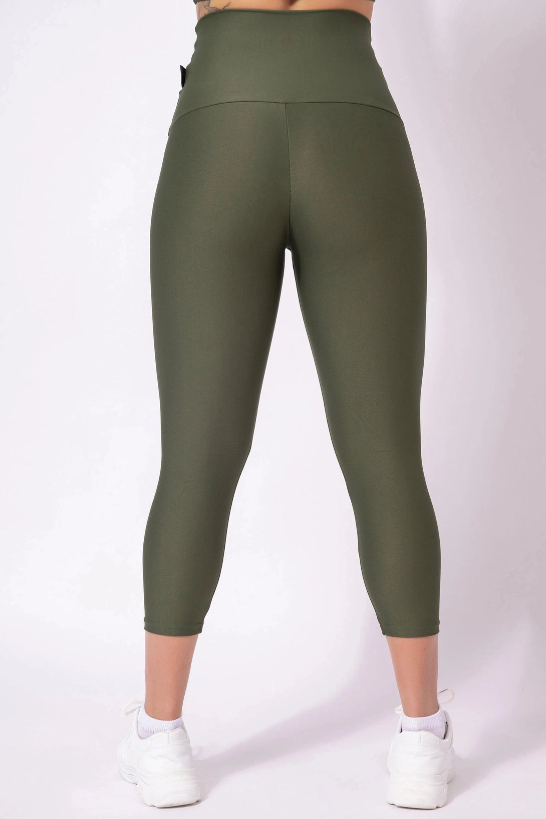 Performance Extra High Waisted Capri Leggings - Dark Khaki-Activewear-Exoticathletica