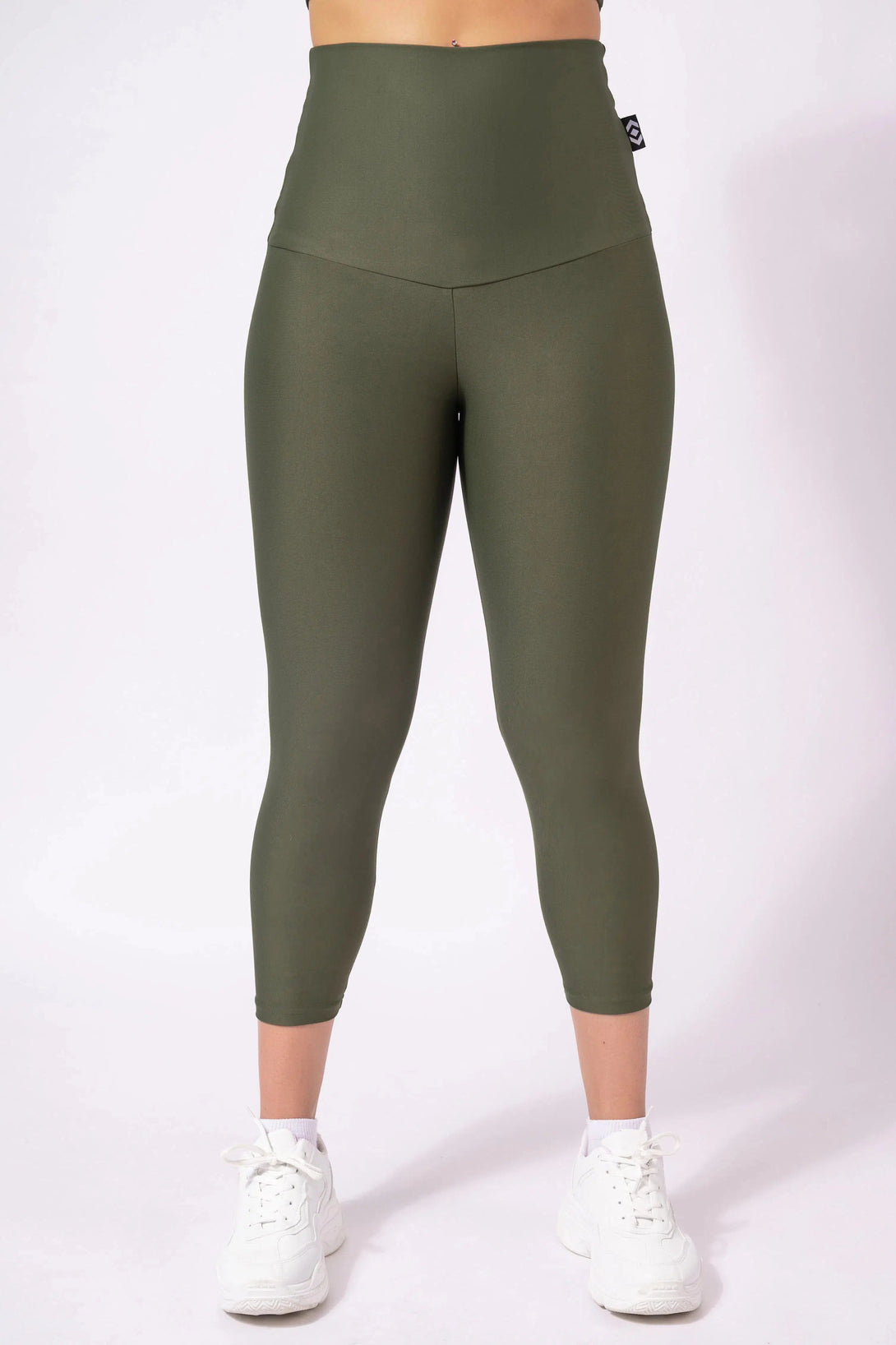 Performance Extra High Waisted Capri Leggings - Dark Khaki-Activewear-Exoticathletica