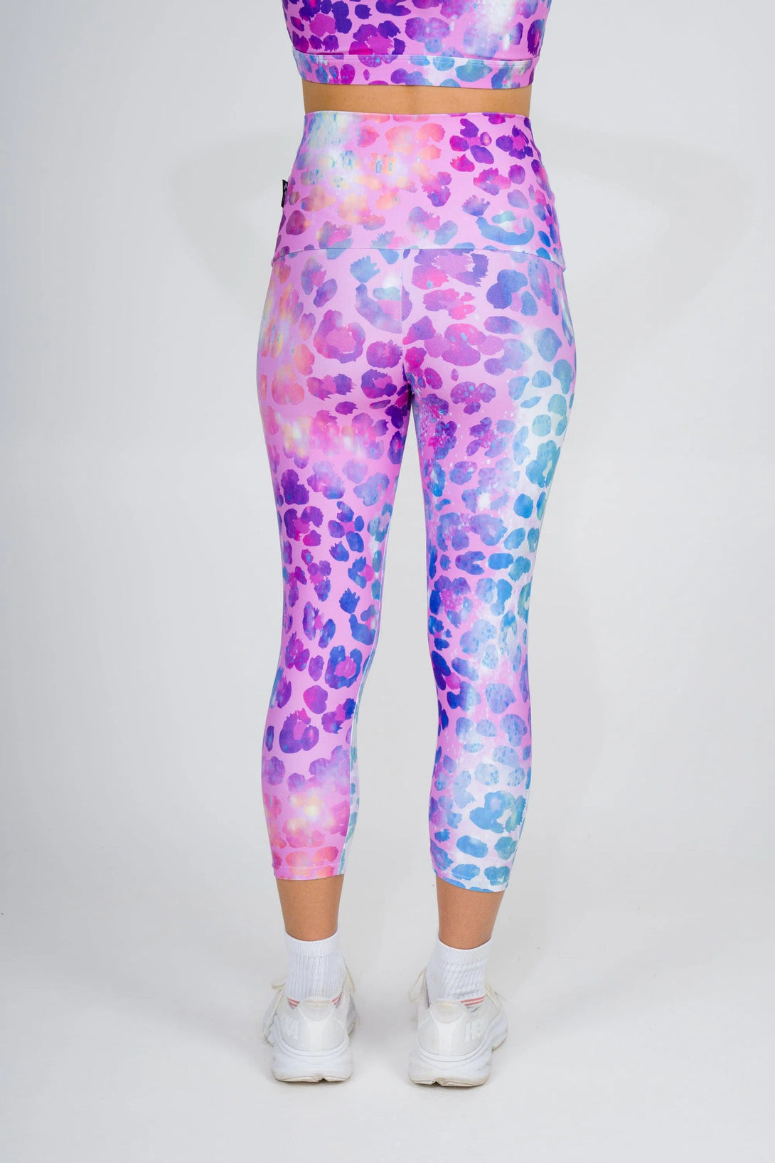 Performance Extra High Waisted Capri Leggings - Rainbow Jag-Activewear-Exoticathletica