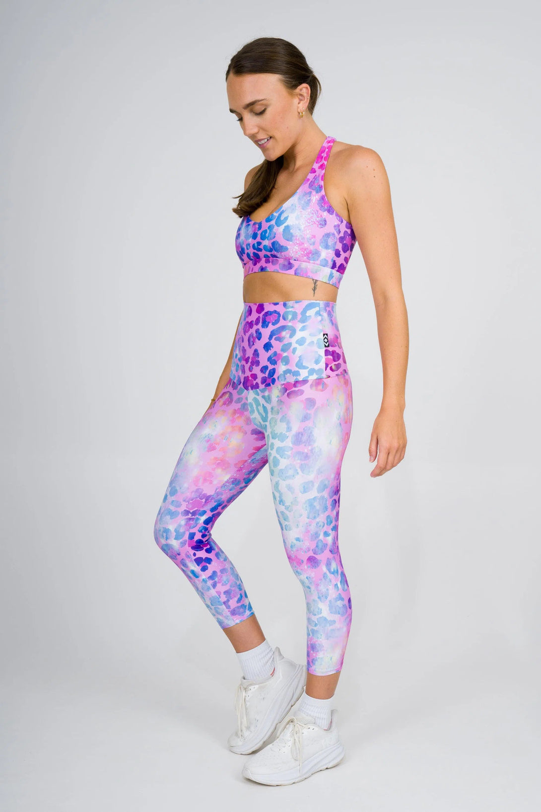 Performance Extra High Waisted Capri Leggings - Rainbow Jag-Activewear-Exoticathletica