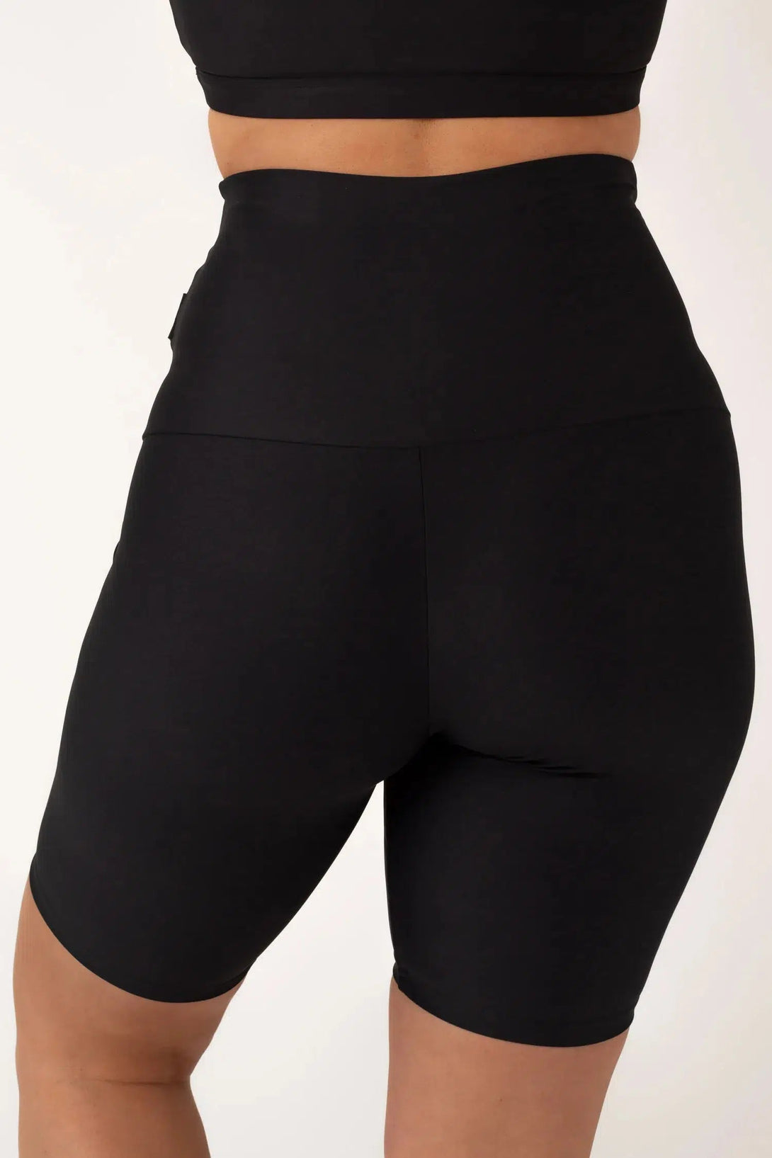 Performance Extra High Waisted Long Shorts - Black-Activewear-Exoticathletica