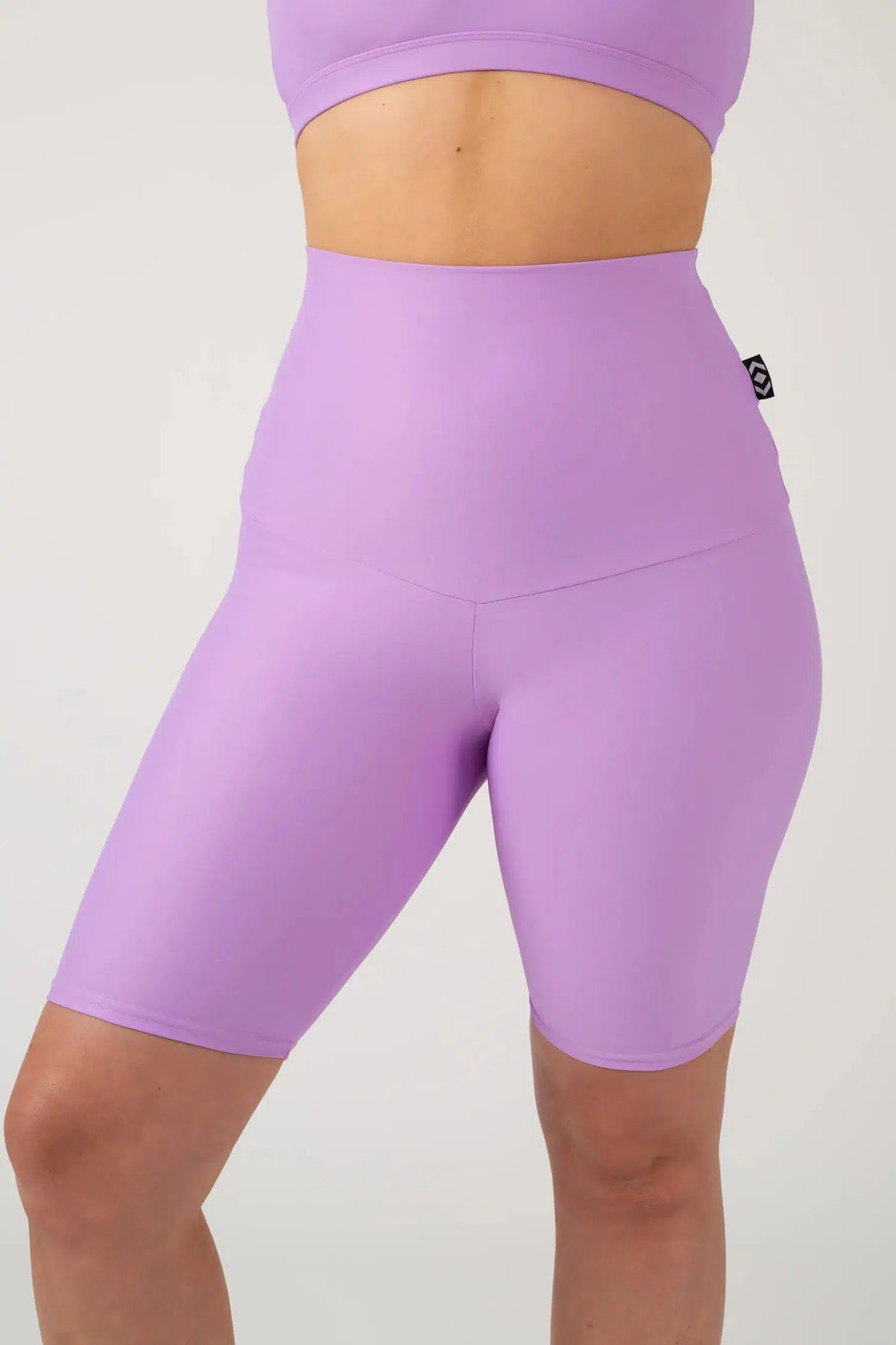 Performance Extra High Waisted Long Shorts - Lilac-Activewear-Exoticathletica