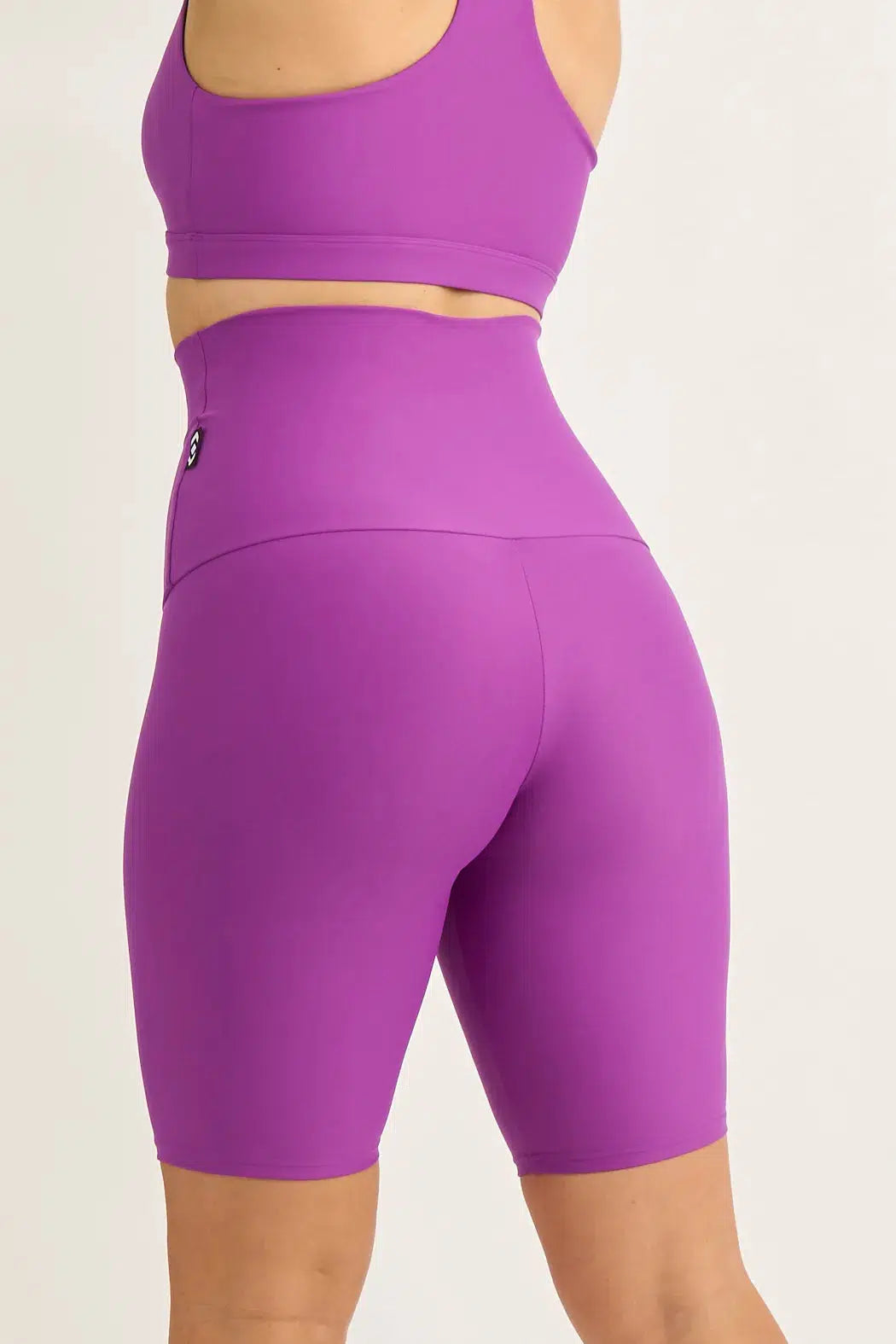 Performance Extra High Waisted Long Shorts - Purple-Activewear-Exoticathletica