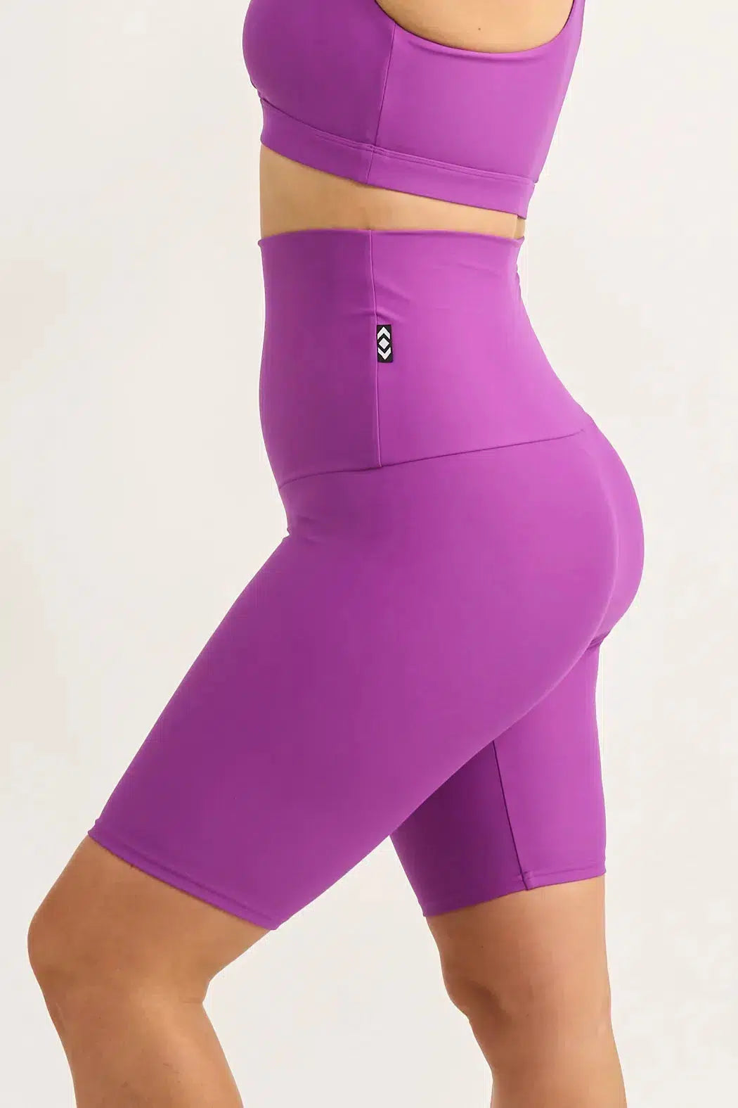 Performance Extra High Waisted Long Shorts - Purple-Activewear-Exoticathletica