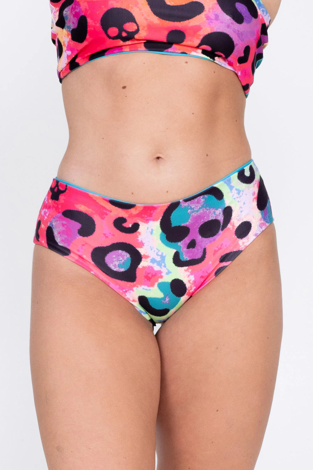 Performance Full Coverage Brief Bikini Bottoms - Rave In The Grave-Activewear-Exoticathletica