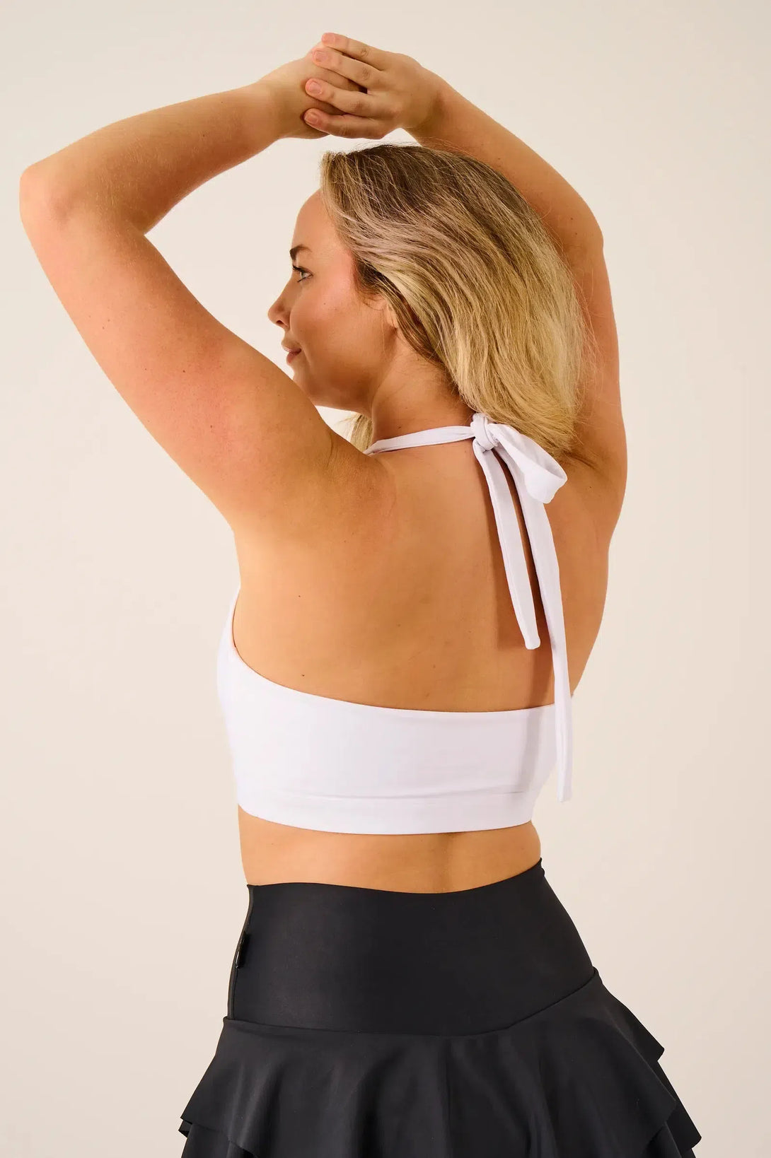 Performance Halter Crop - White-Activewear-Exoticathletica