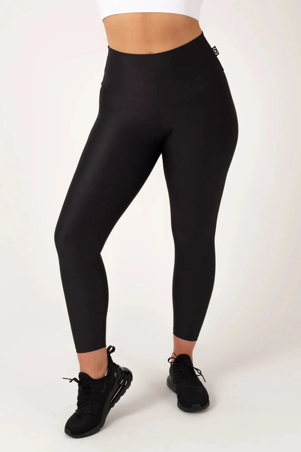 Performance High Waisted 7/8 Leggings - Black-Activewear-Exoticathletica