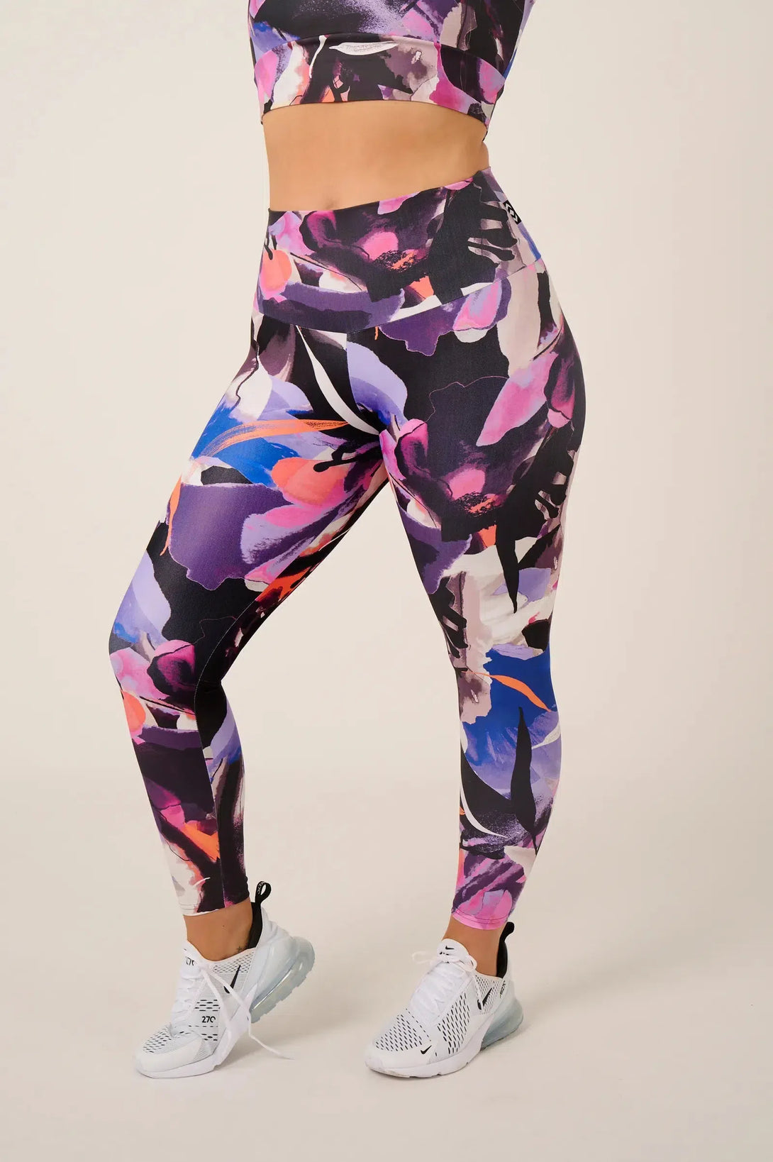 Performance High Waisted 7/8 Leggings - Calypso Nights-Activewear-Exoticathletica