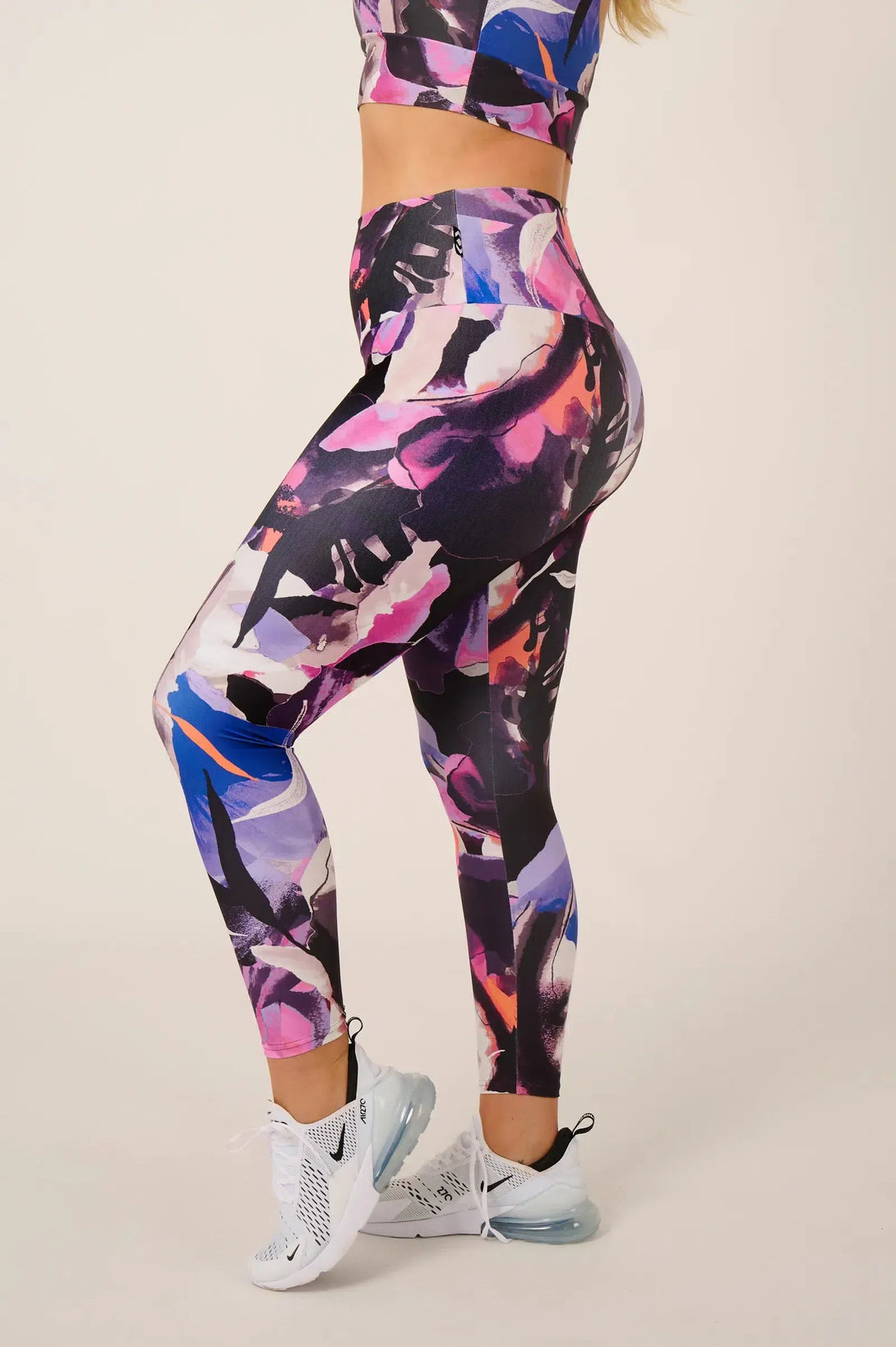 Performance High Waisted 7/8 Leggings - Calypso Nights-Activewear-Exoticathletica