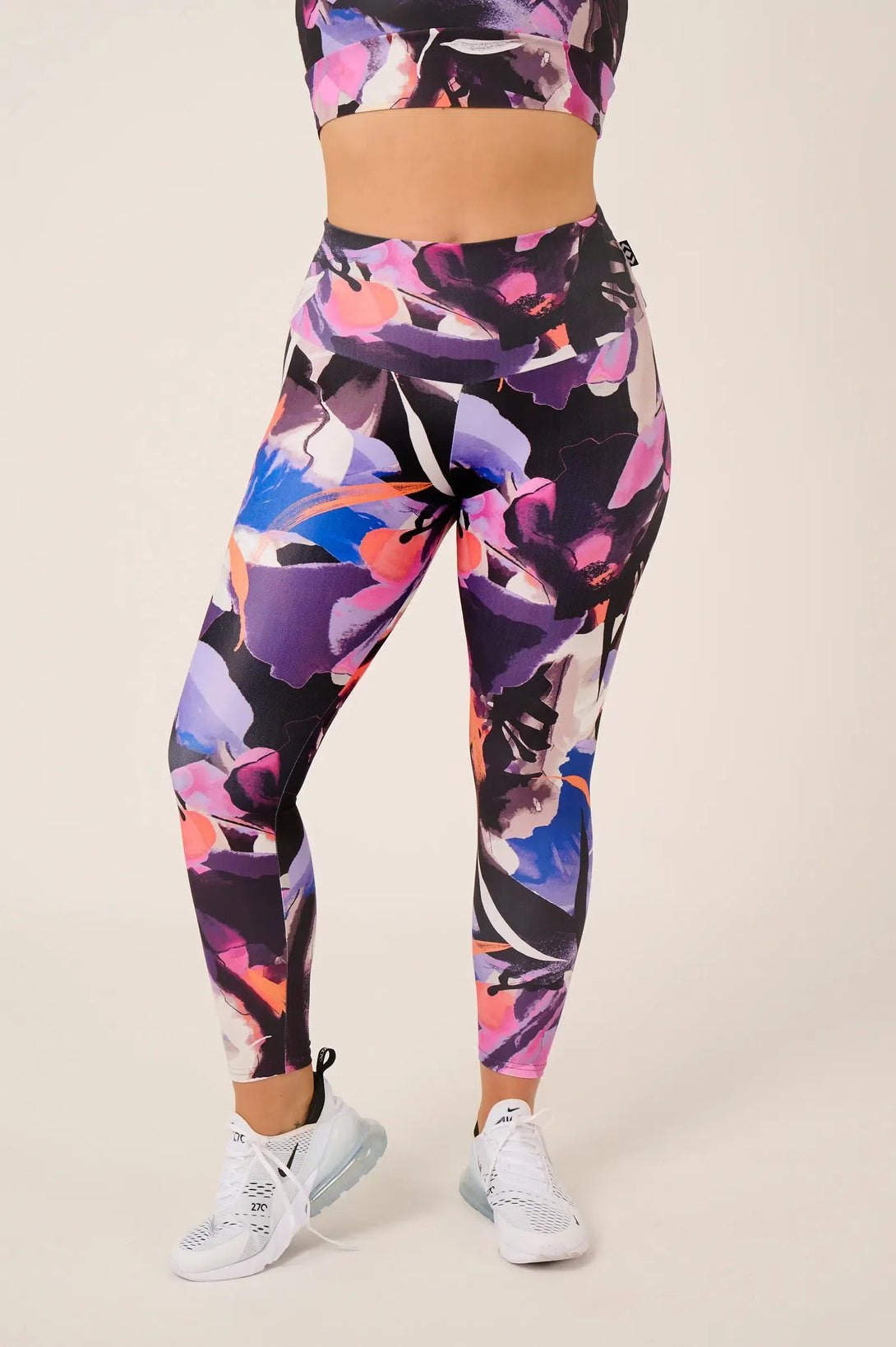 Performance High Waisted 7/8 Leggings - Calypso Nights-Activewear-Exoticathletica