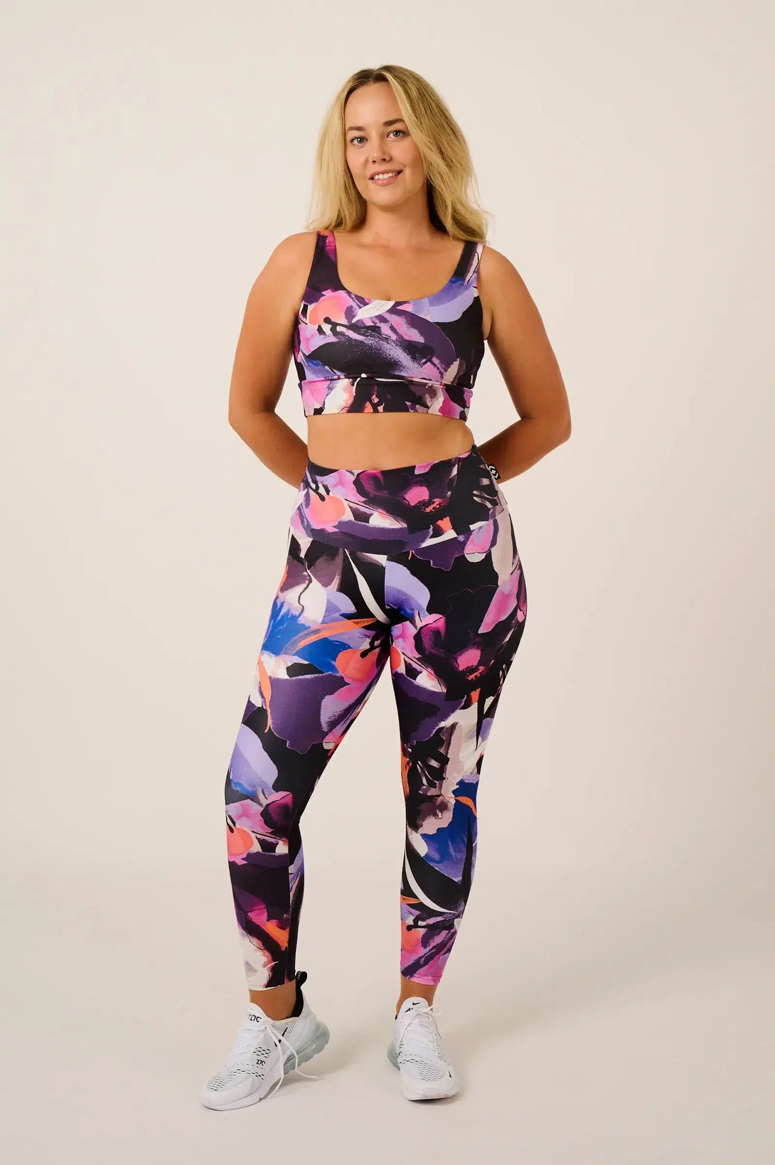 Performance High Waisted 7/8 Leggings - Calypso Nights-SK-0401-Activewear-Exoticathletica