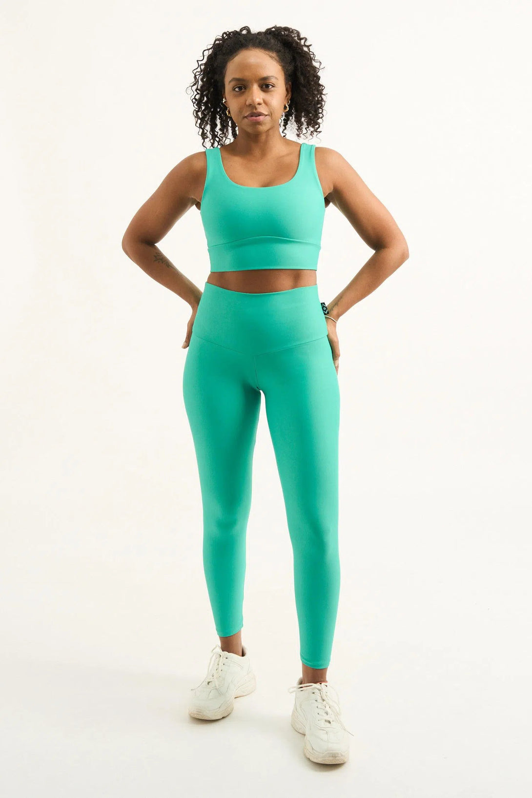 Performance High Waisted 7/8 Leggings - Jade-9358328351894-Activewear-Exoticathletica