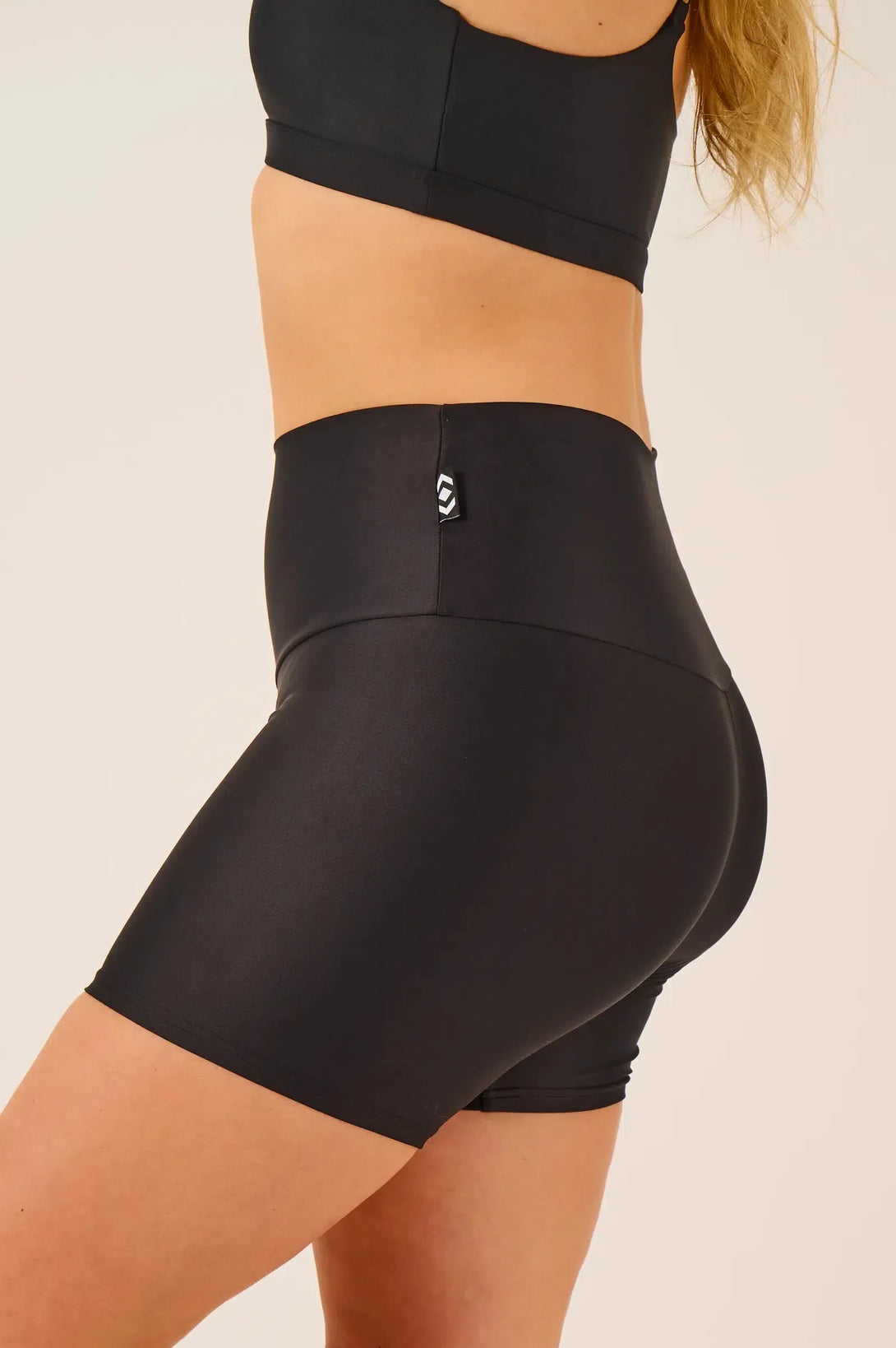 Performance High Waisted Booty Shorts - Black-Activewear-Exoticathletica