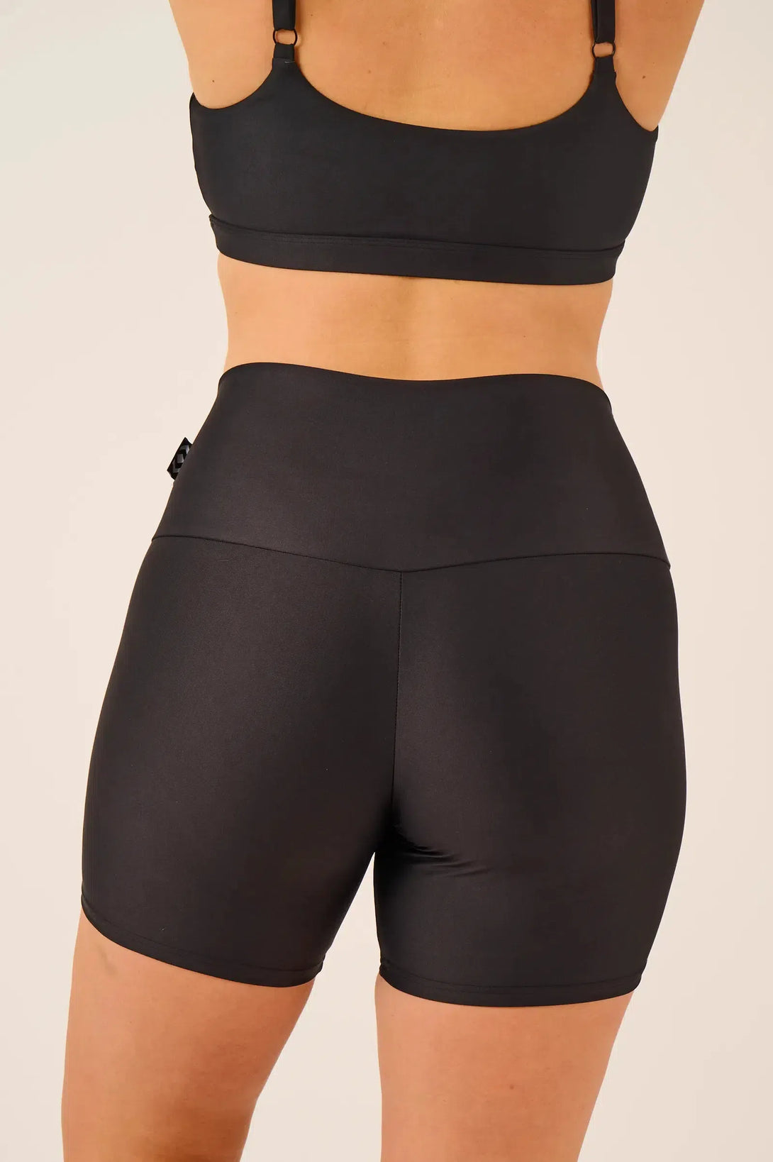 Performance High Waisted Booty Shorts - Black-Activewear-Exoticathletica