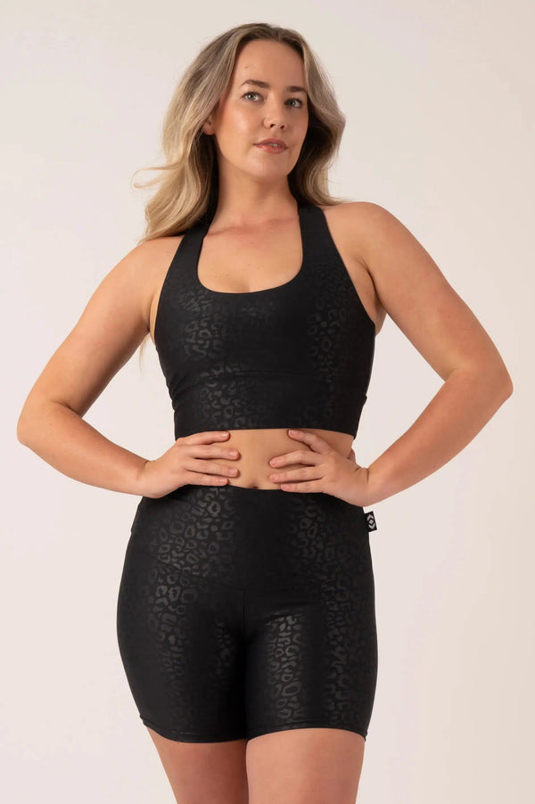 Performance High Waisted Booty Shorts - Black Exotic Touch Jag-Activewear-Exoticathletica