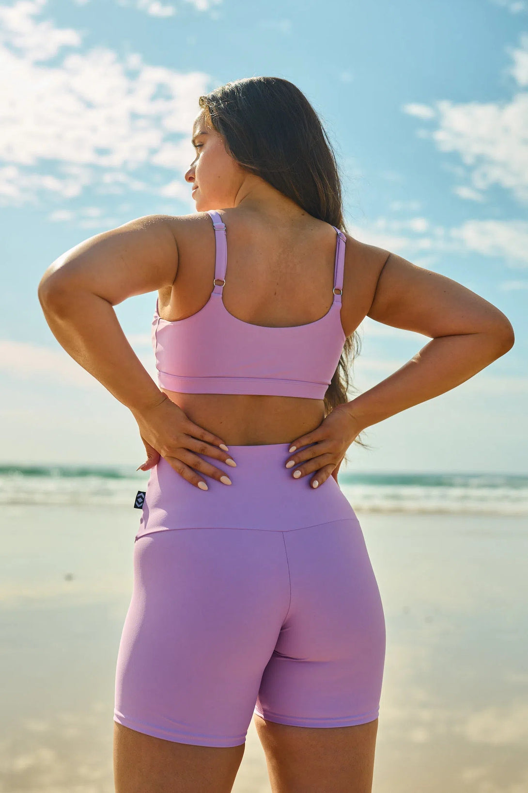 Performance High Waisted Booty Shorts - Lilac-9358328378167-Activewear-Exoticathletica