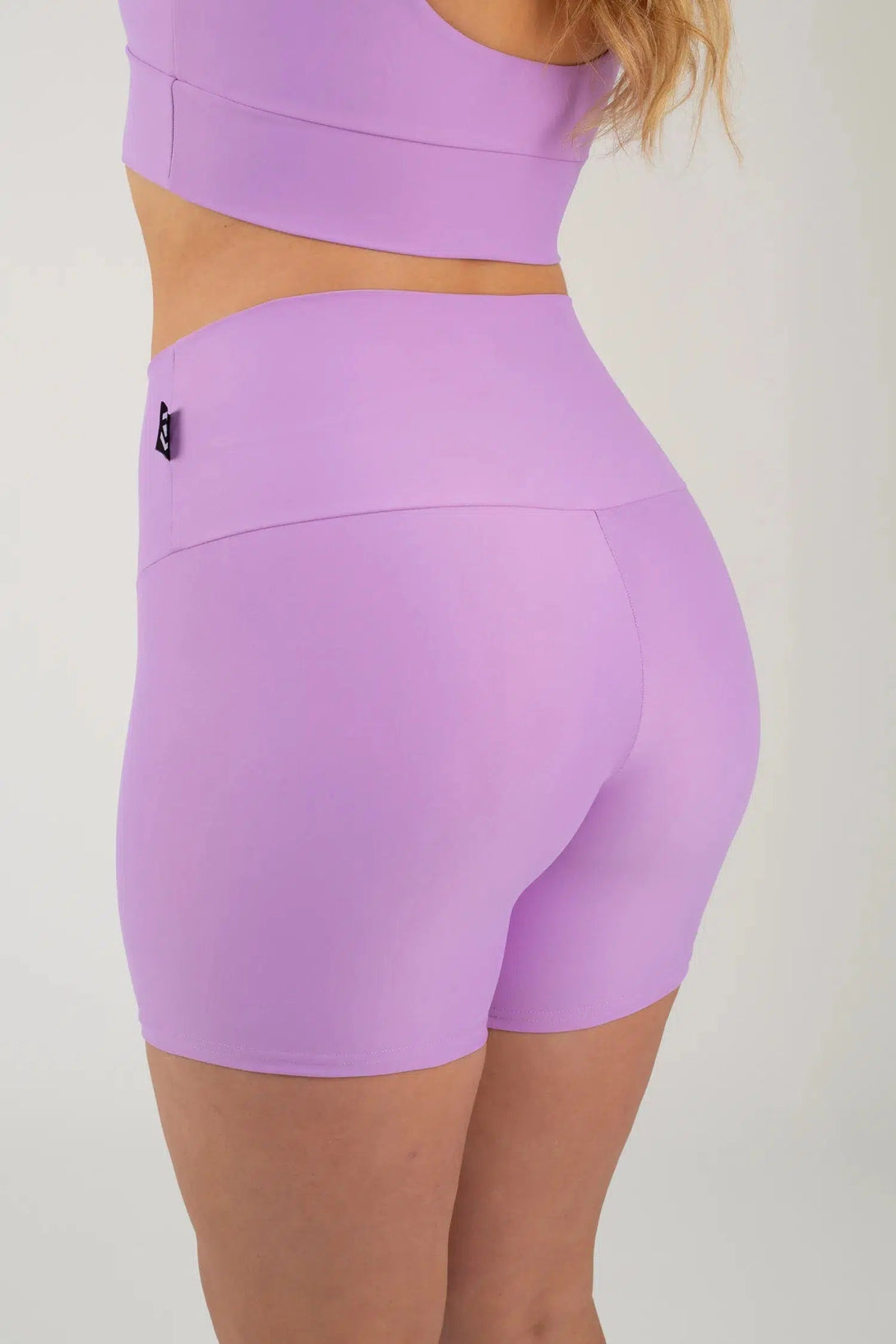 Performance High Waisted Booty Shorts - Lilac-Activewear-Exoticathletica