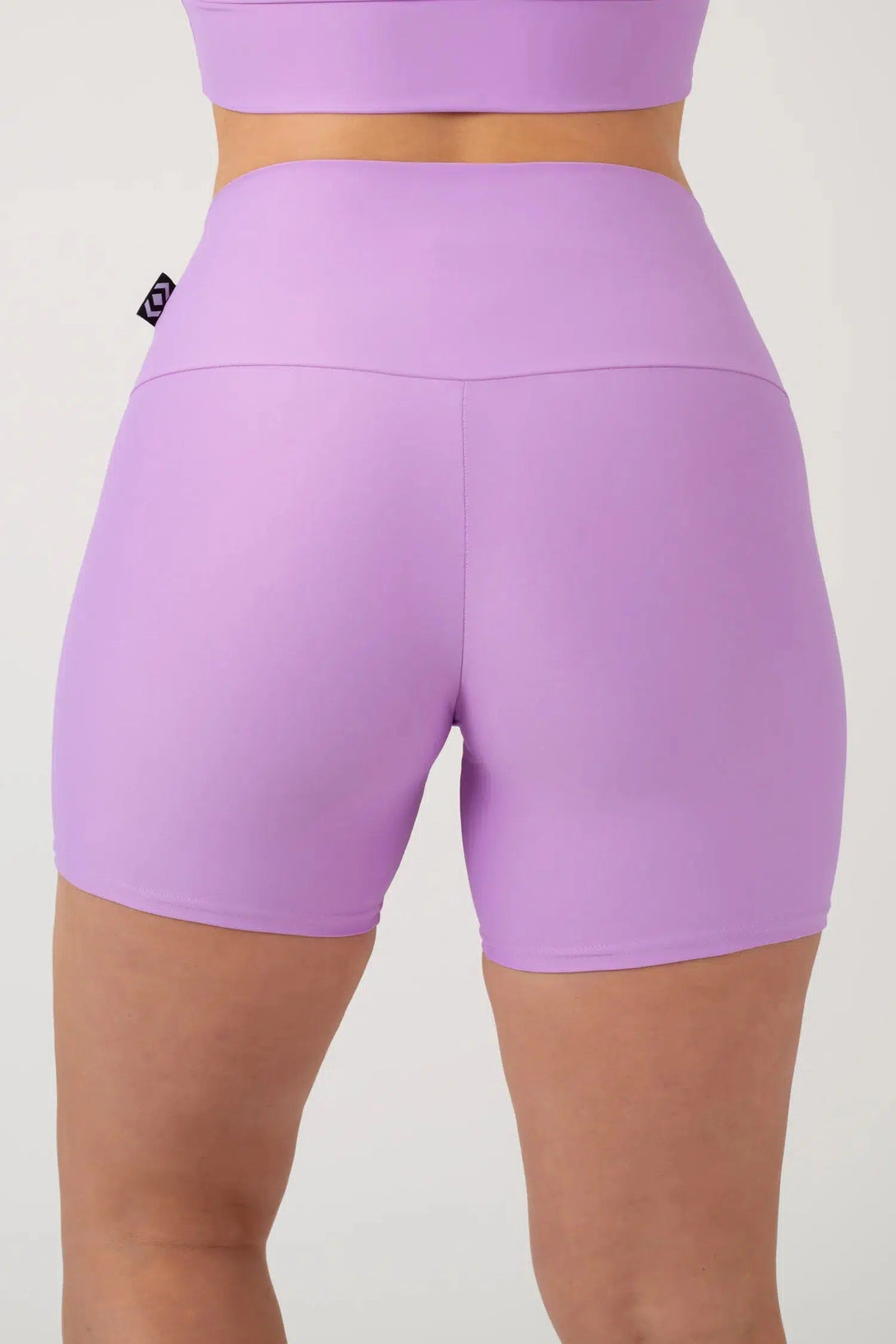 Performance High Waisted Booty Shorts - Lilac-Activewear-Exoticathletica