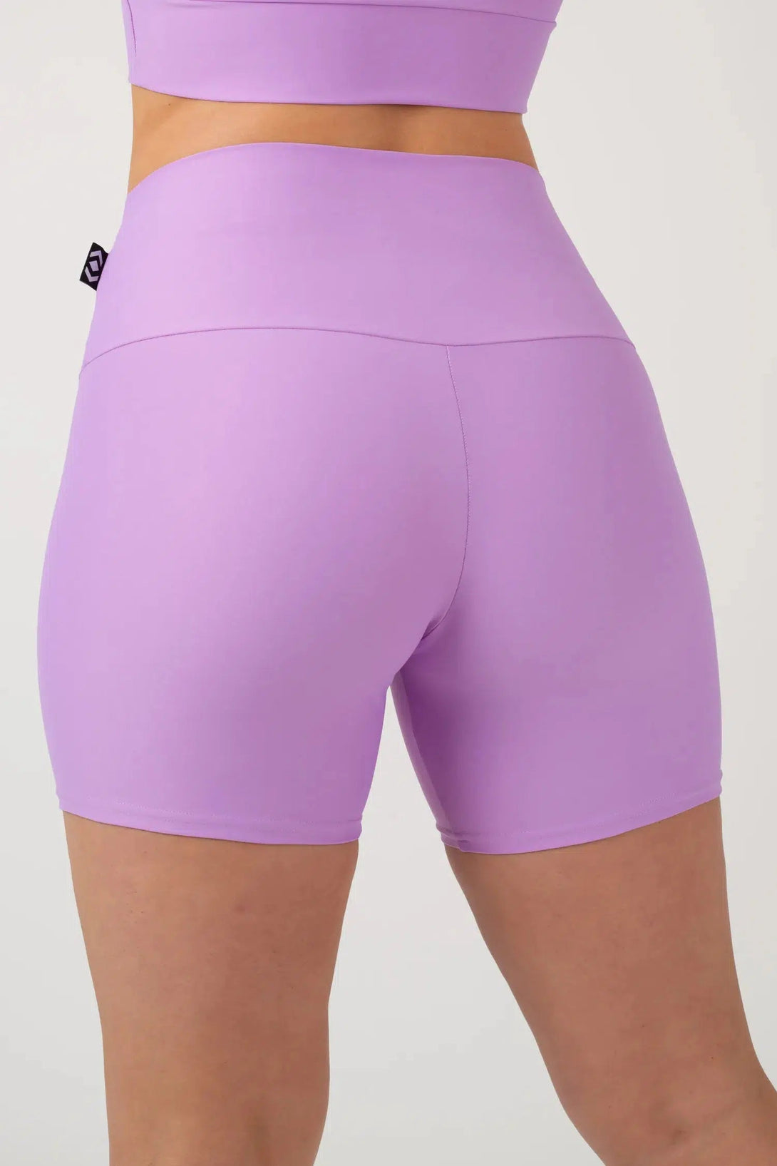 Performance High Waisted Booty Shorts - Lilac-Activewear-Exoticathletica