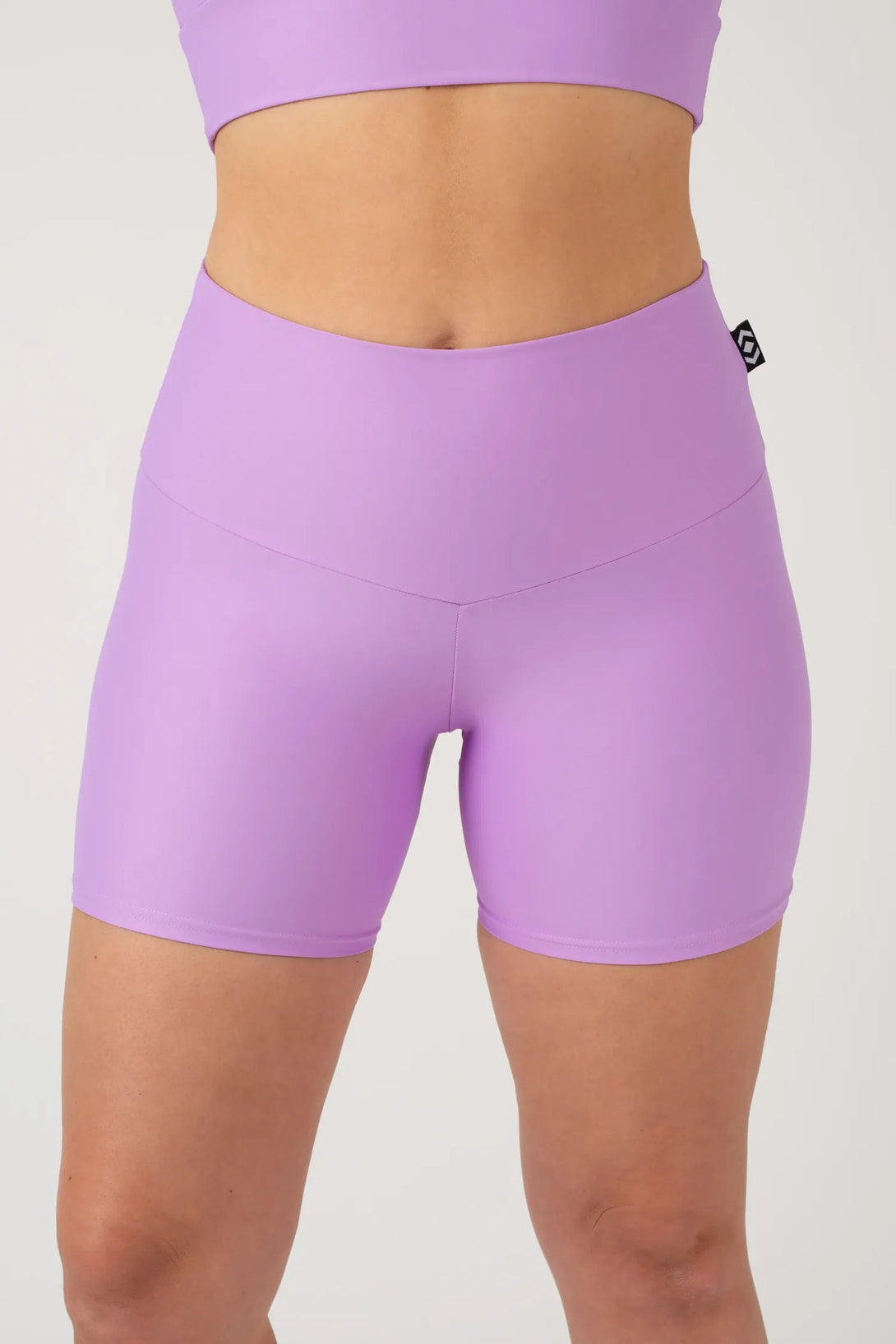 Performance High Waisted Booty Shorts - Lilac-Activewear-Exoticathletica