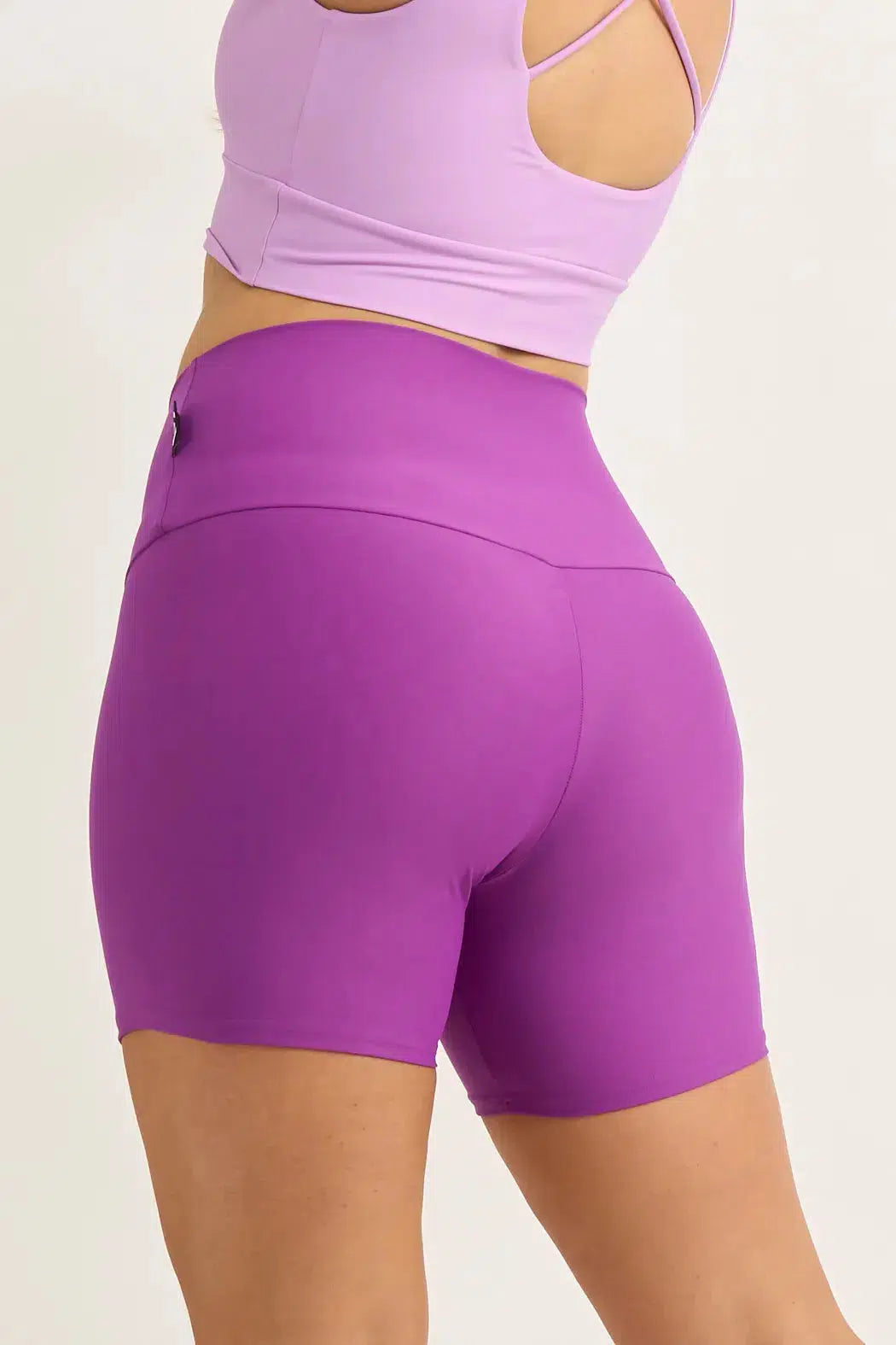 Performance High Waisted Booty Shorts - Purple-Activewear-Exoticathletica