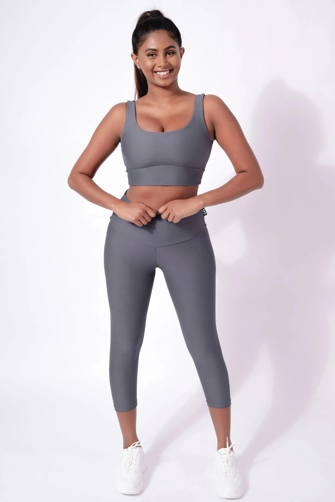 Performance High Waisted Capri Leggings - Mama Shark-Activewear-Exoticathletica