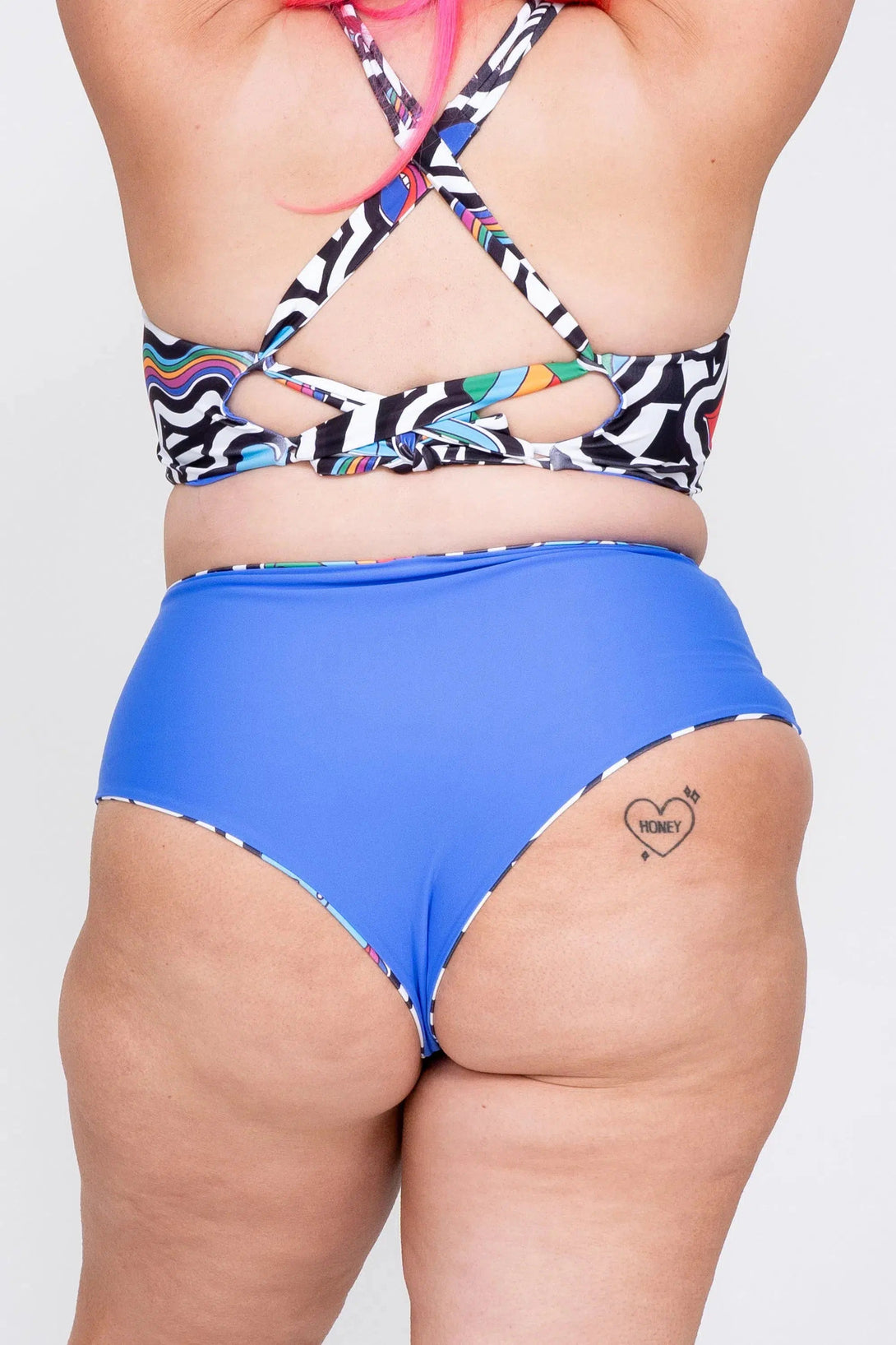 Performance High Waisted Cheeky Cut Bikini Bottoms - Excuse My French-Activewear-Exoticathletica