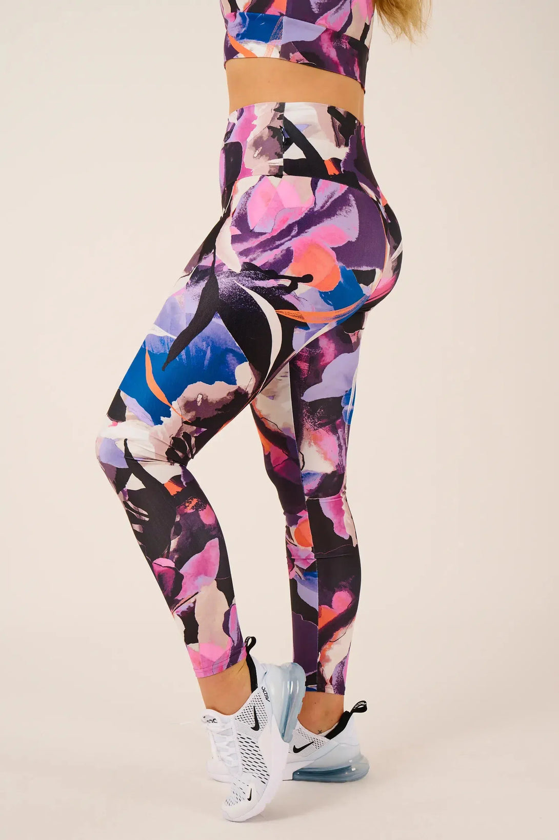 Performance High Waisted Leggings - Calypso Nights-Activewear-Exoticathletica