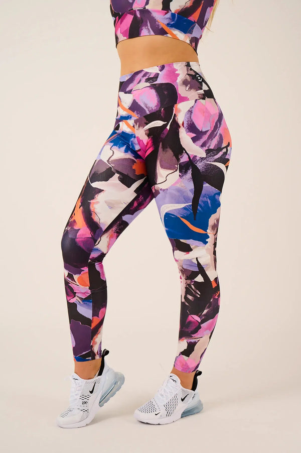 Performance High Waisted Leggings - Calypso Nights-Activewear-Exoticathletica