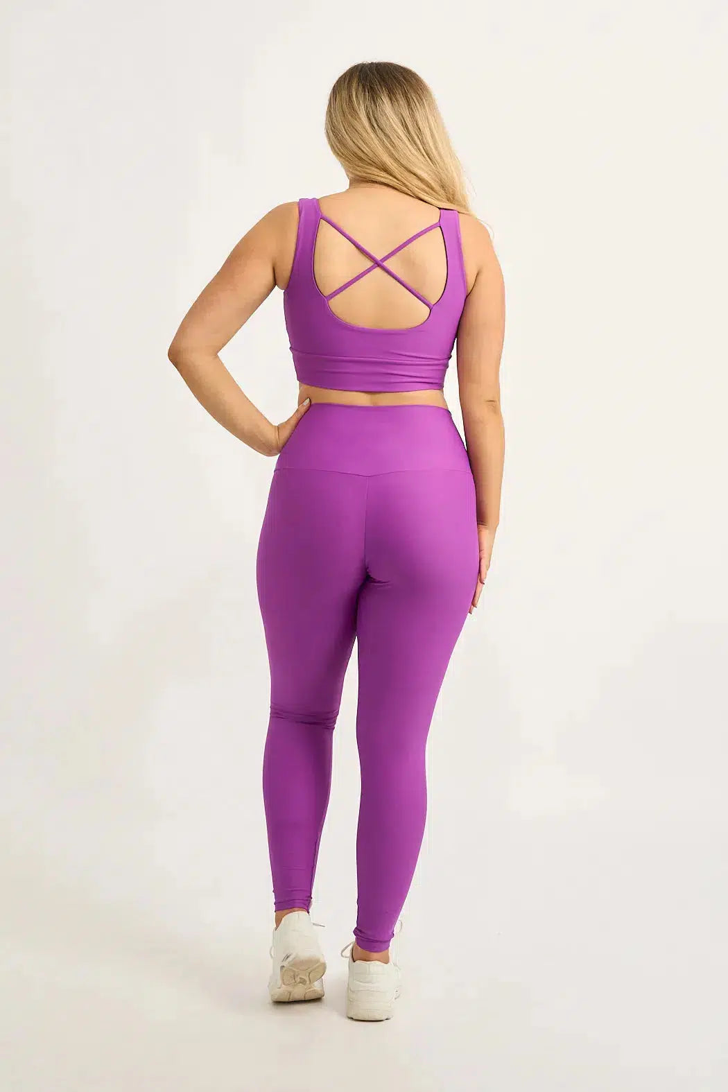 Performance High Waisted Leggings - Purple-Activewear-Exoticathletica