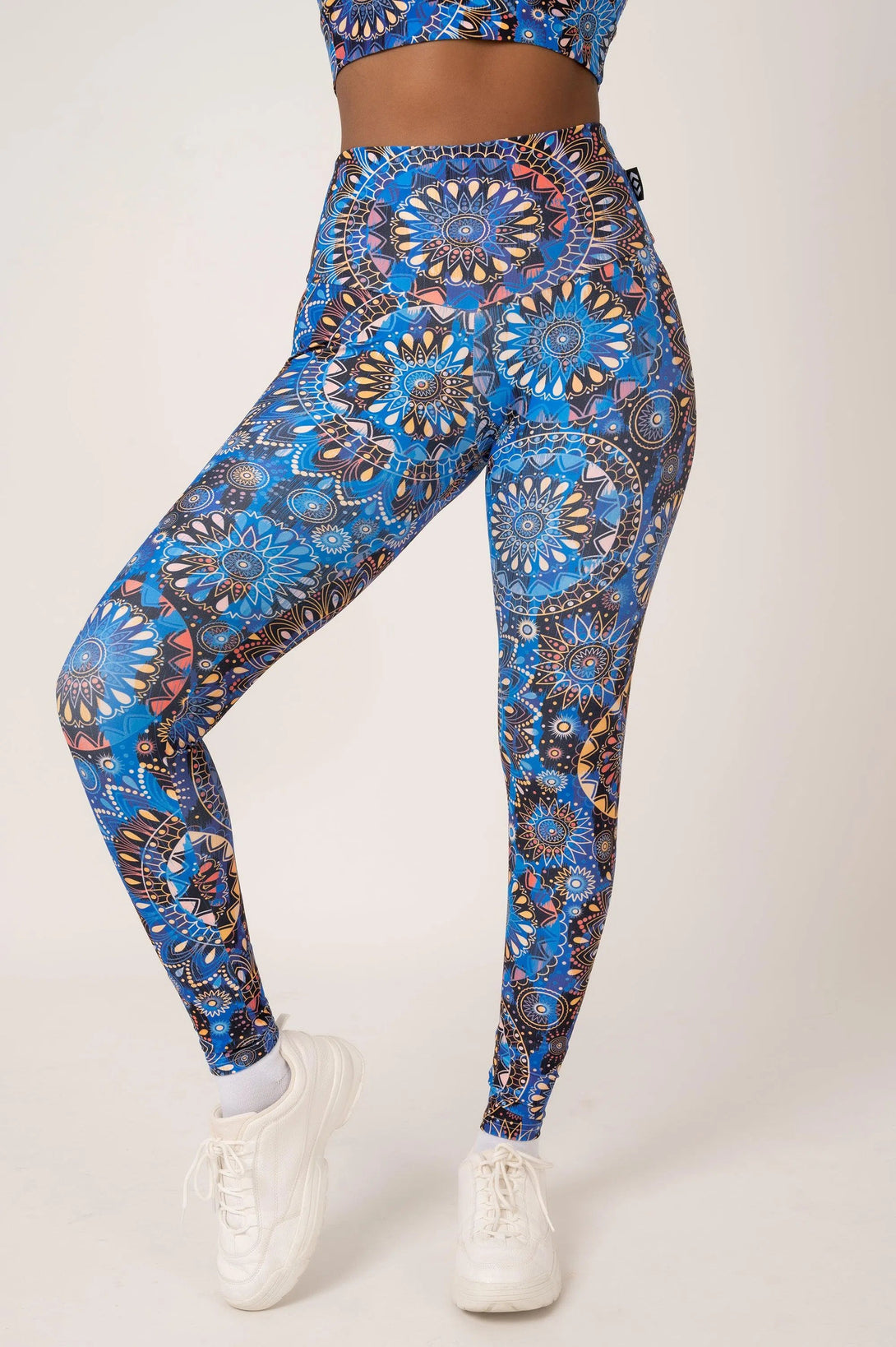 Performance High Waisted Leggings - Sundial Me Up Blue-Activewear-Exoticathletica