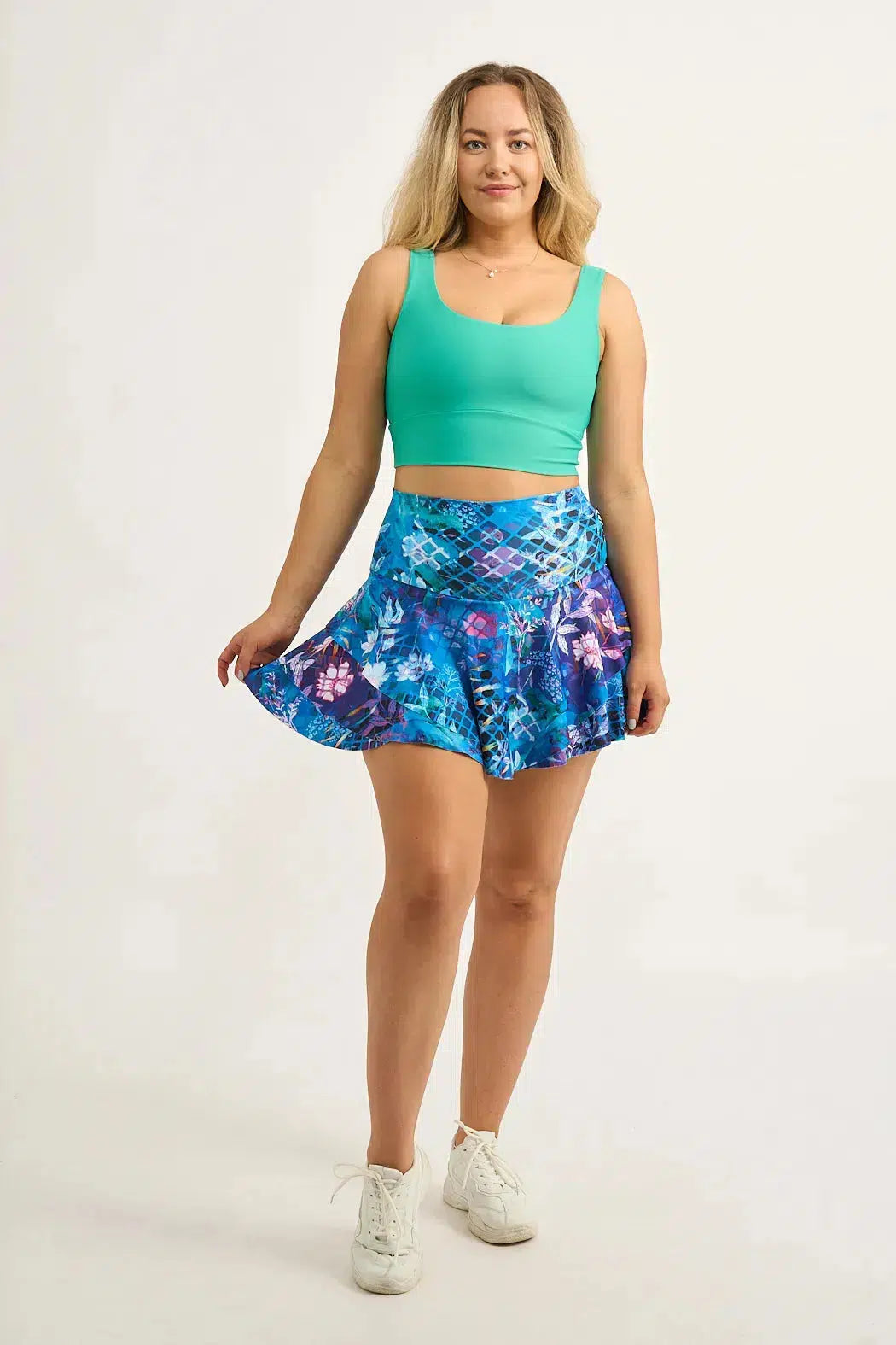 Performance High Waisted Ruffle Skort - Mermaid Mafia-Activewear-Exoticathletica