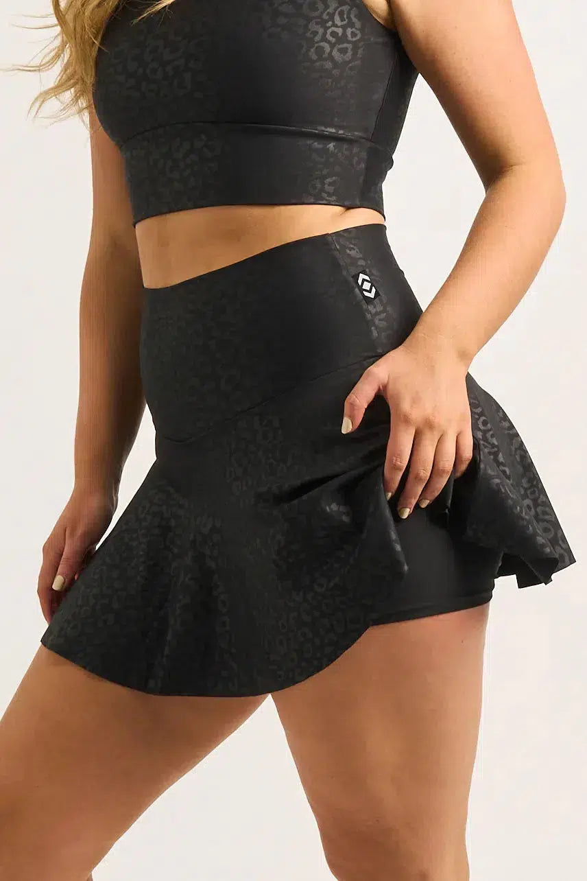 Performance High Waisted Simple Skort - Black Exotic Touch Jag-Activewear-Exoticathletica